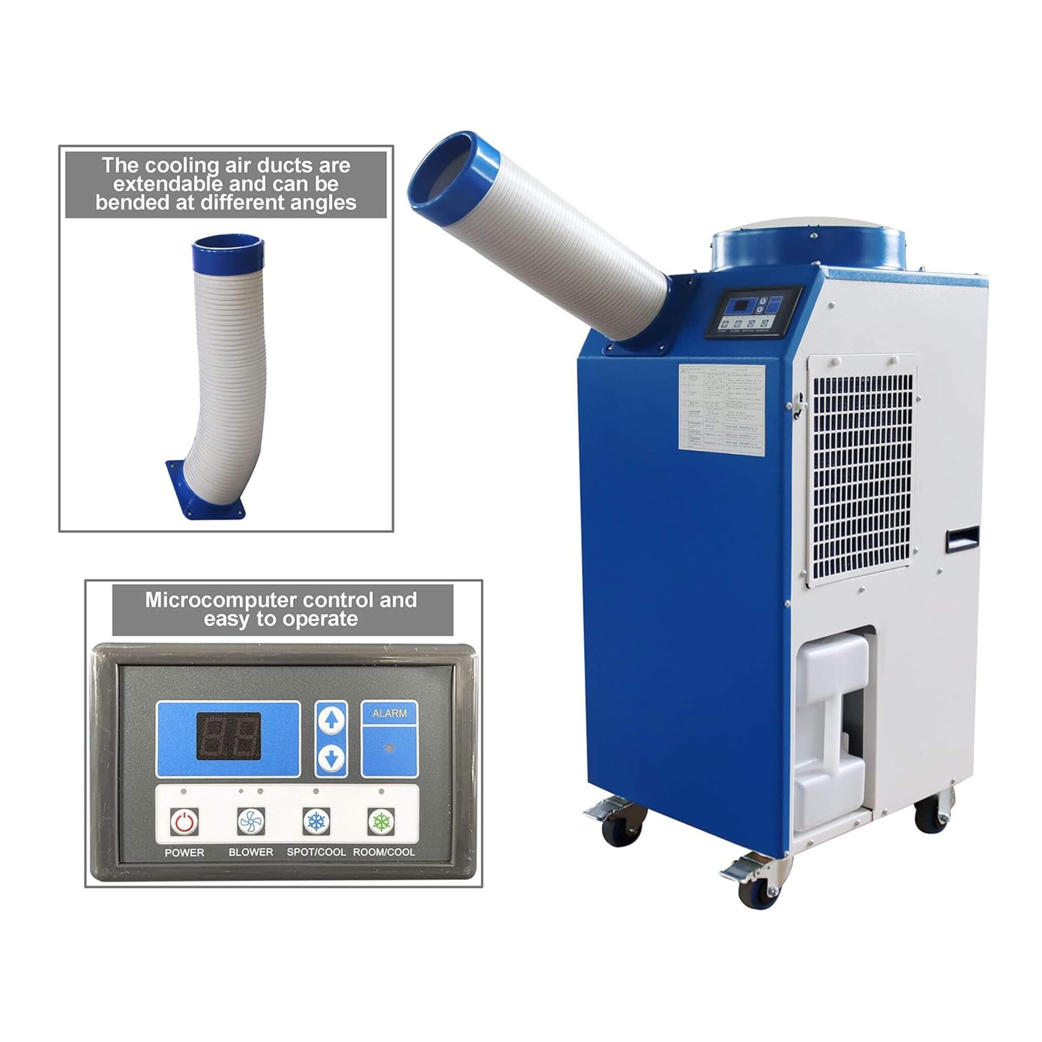 Heavy-Duty 220V Portable 11K BTU Outdoor Industrial Spot Cooler Air Conditioner (SAK59327)