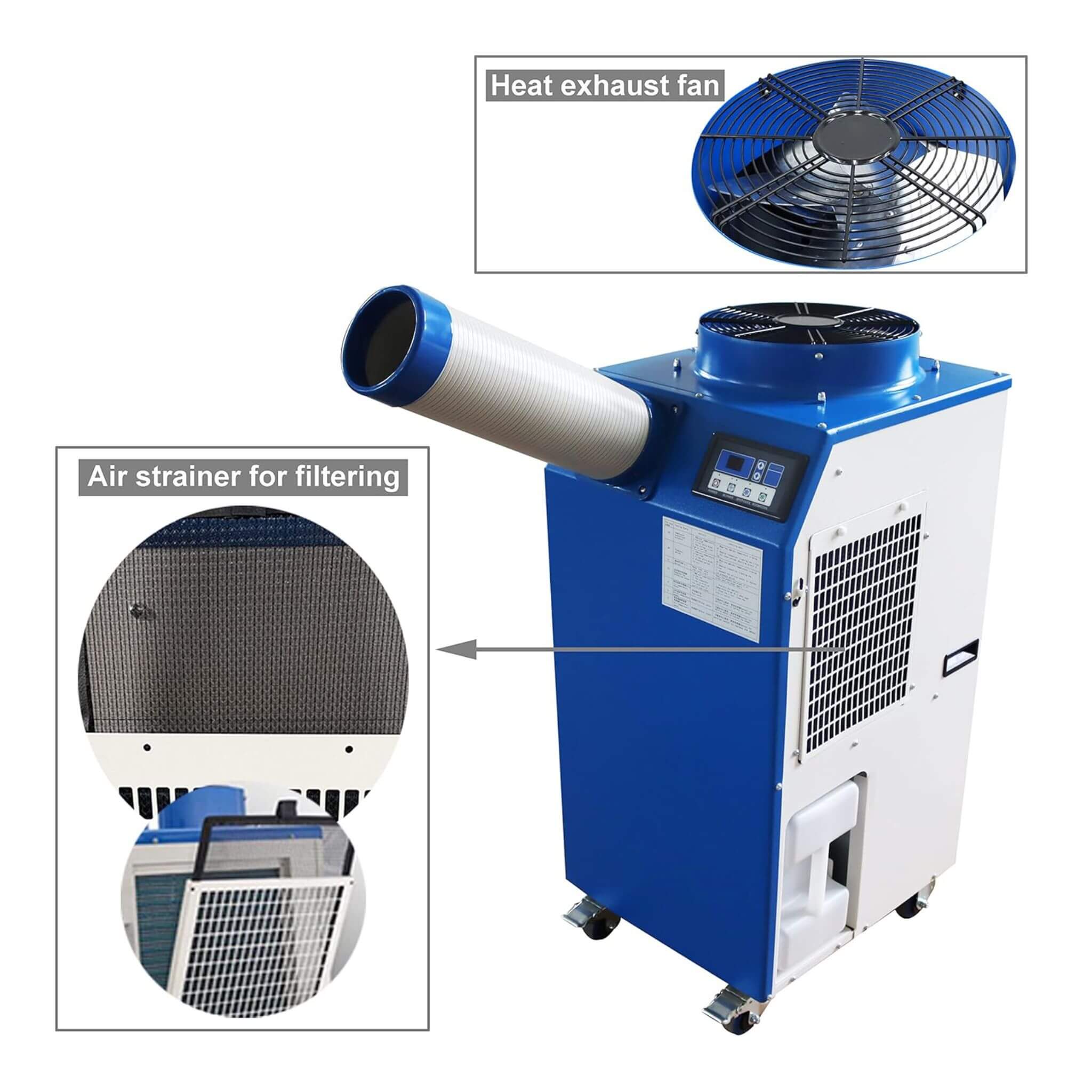 Heavy-Duty 220V Portable 11K BTU Outdoor Industrial Spot Cooler Air Conditioner (SAK59327)