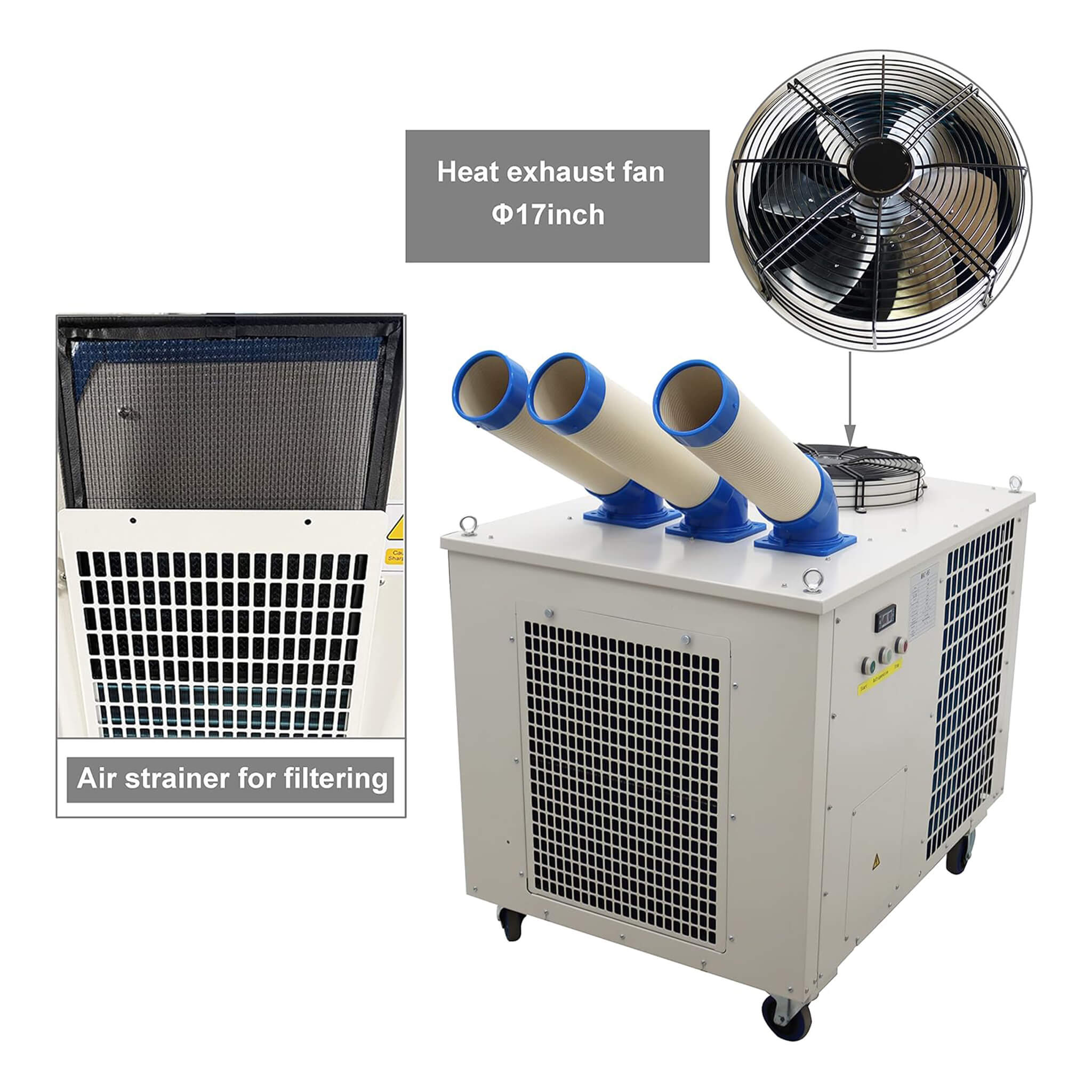 Heavy-Duty 220V Portable 29K BTU Outdoor Industrial Spot Cooler Air Conditioner [No Plug] (SAK18736)