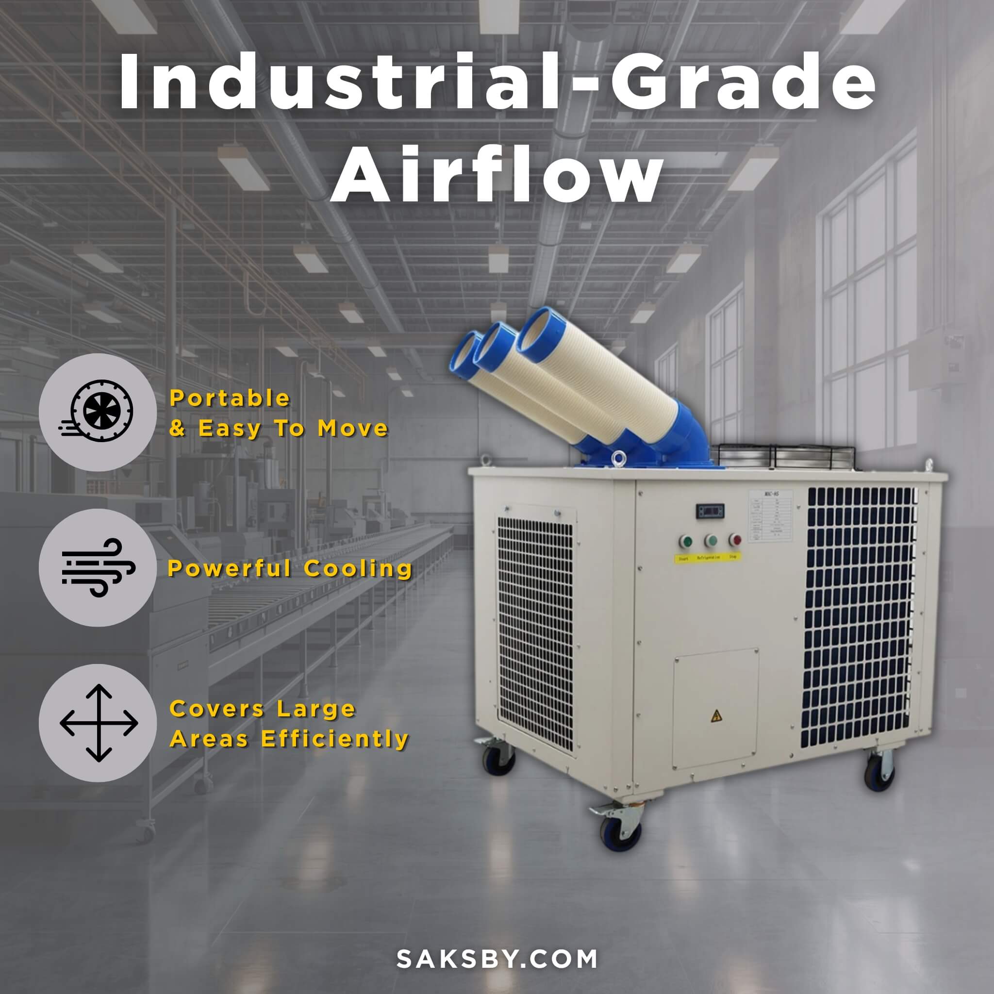 Heavy-Duty 220V Portable 29K BTU Outdoor Industrial Spot Cooler Air Conditioner [No Plug] (SAK18736)