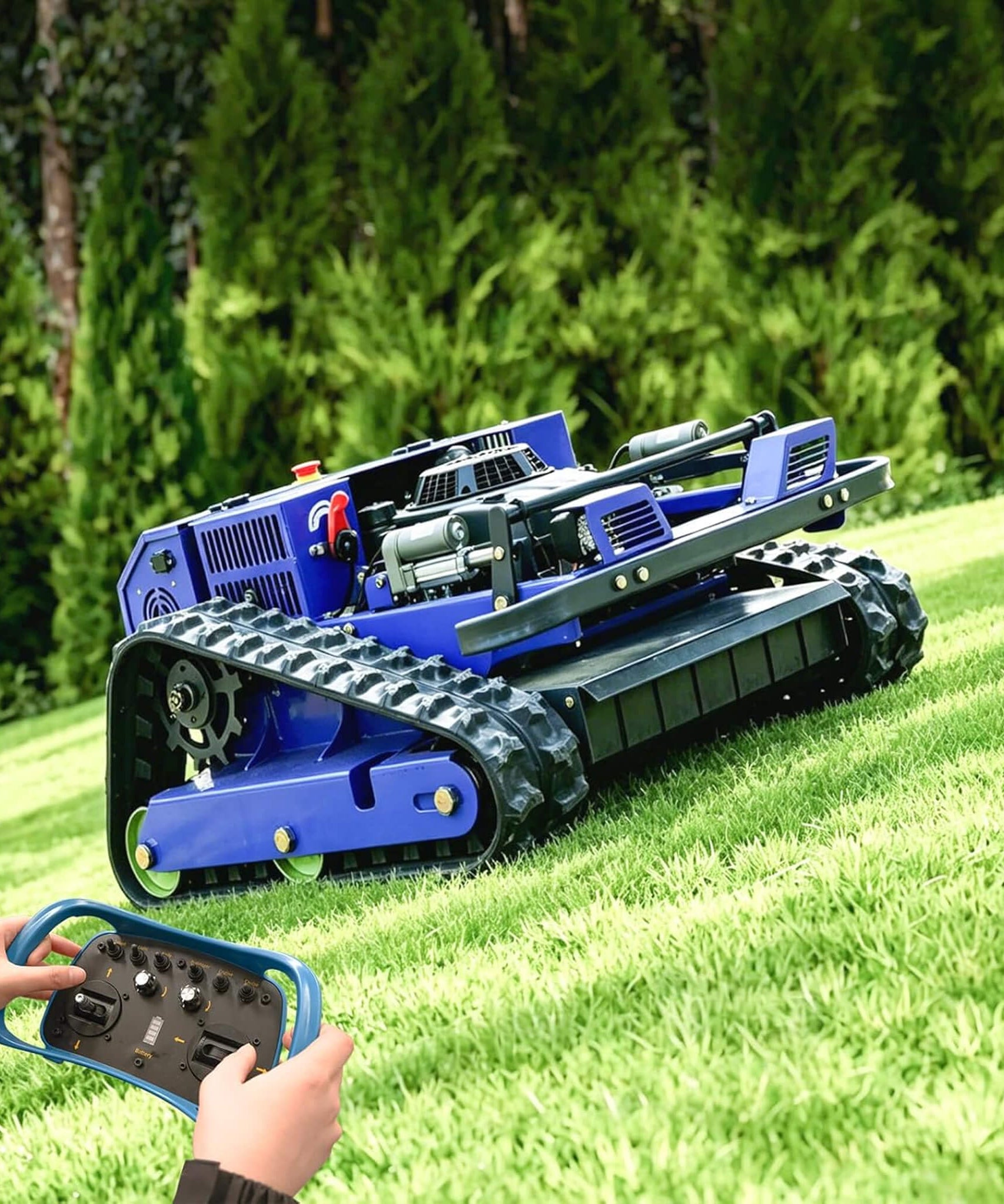 Heavy-Duty 224CC Remote-Controlled Lawn Mower With 21-Inch Deck & Industrial Remote (SAK90831)