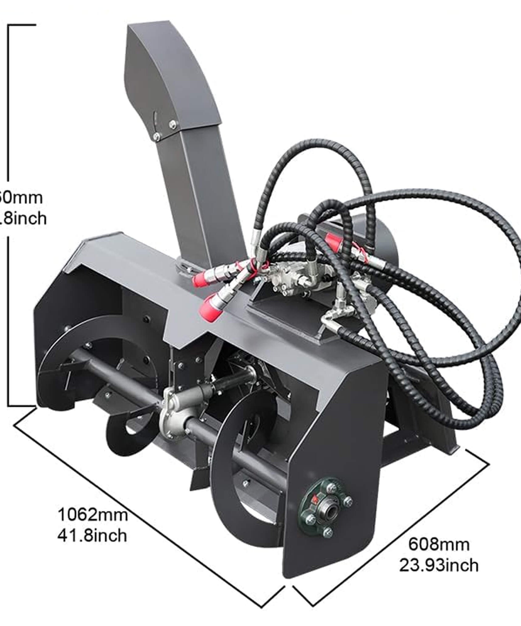 Heavy-Duty 23-Inch Skid Steer Snow Blower Attachment With Directional Chute (SAK94301)