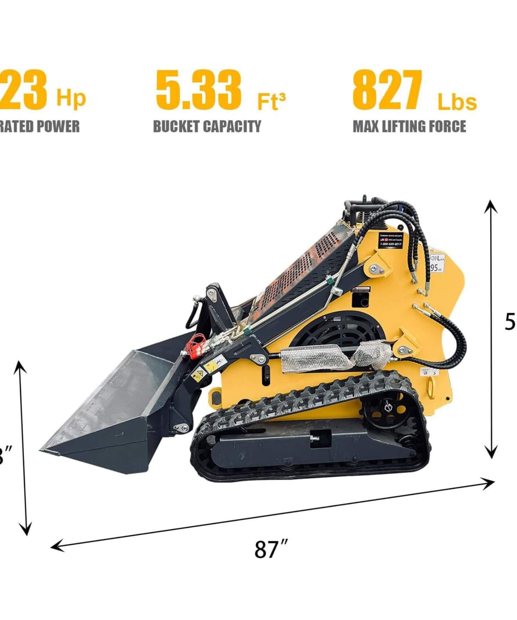 Heavy-Duty 23HP Mini Triangular Skid Steer Bucket Loader (SAK15873)