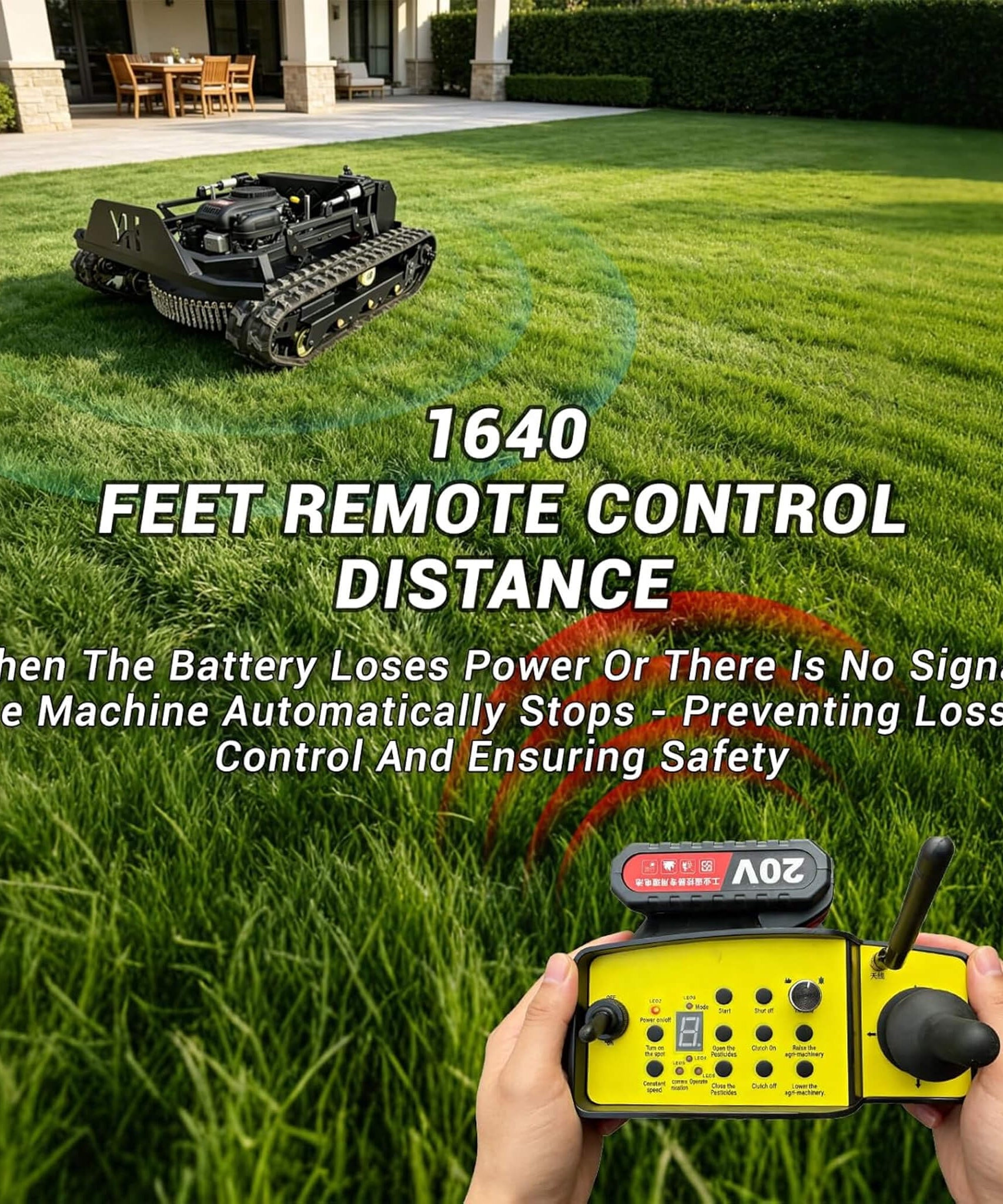 Heavy-Duty 23HP Remote-Controlled Track Mower With 35-Inch Deck (SAK62581)