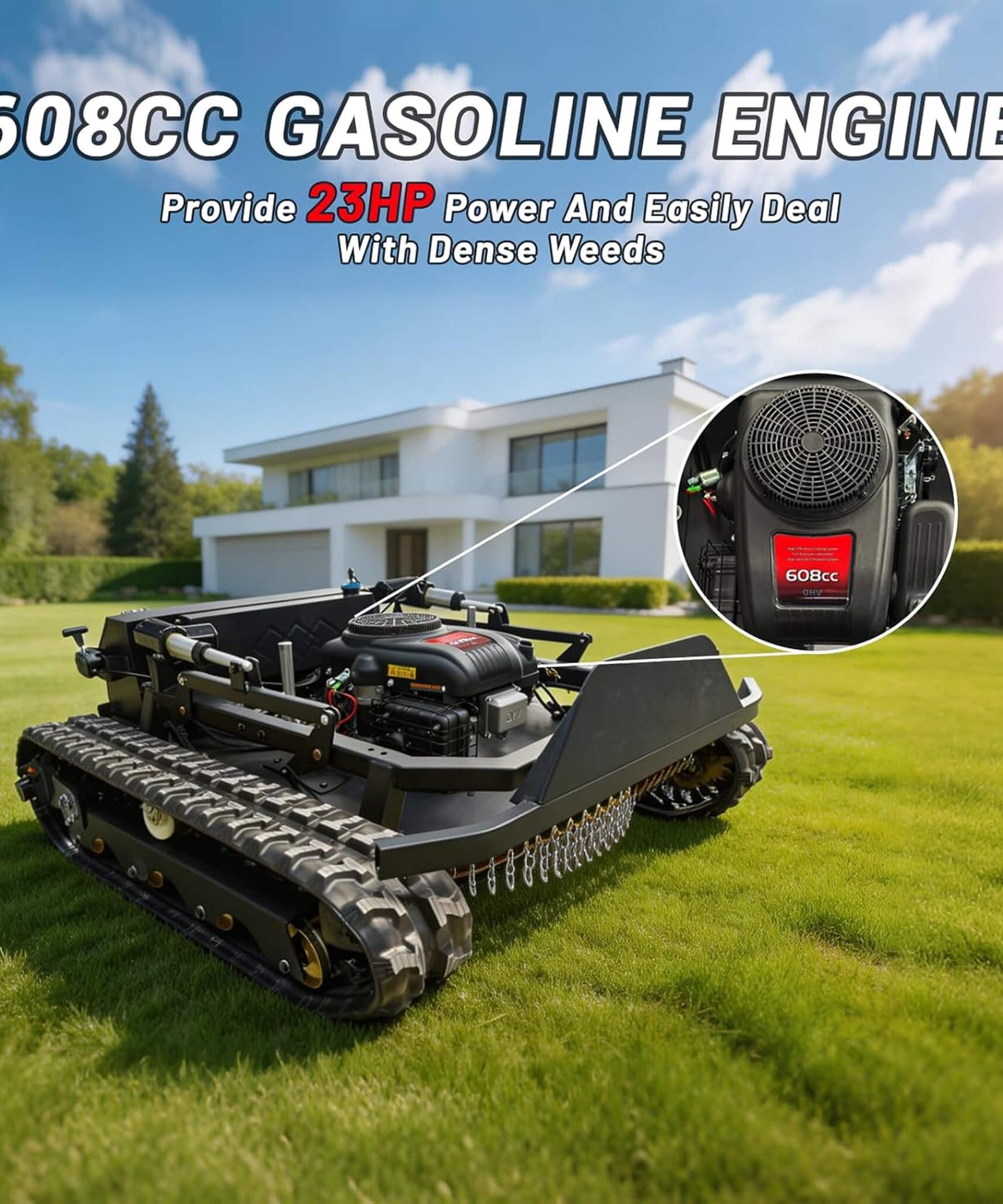 Heavy-Duty 23HP Remote-Controlled Track Mower With 35-Inch Deck (SAK62581)