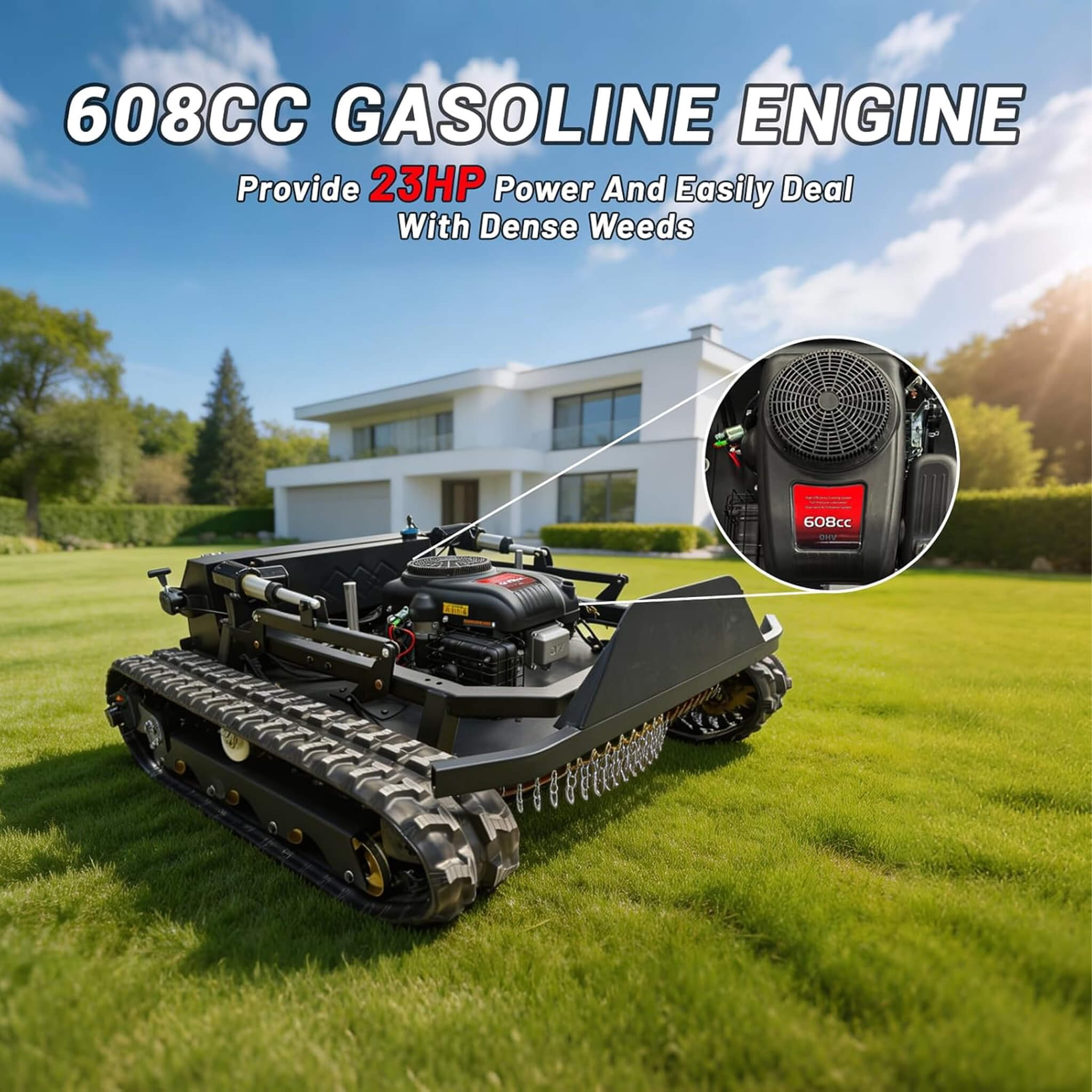 Heavy-Duty 23HP Remote-Controlled Track Mower With 35-Inch Deck (SAK62581)