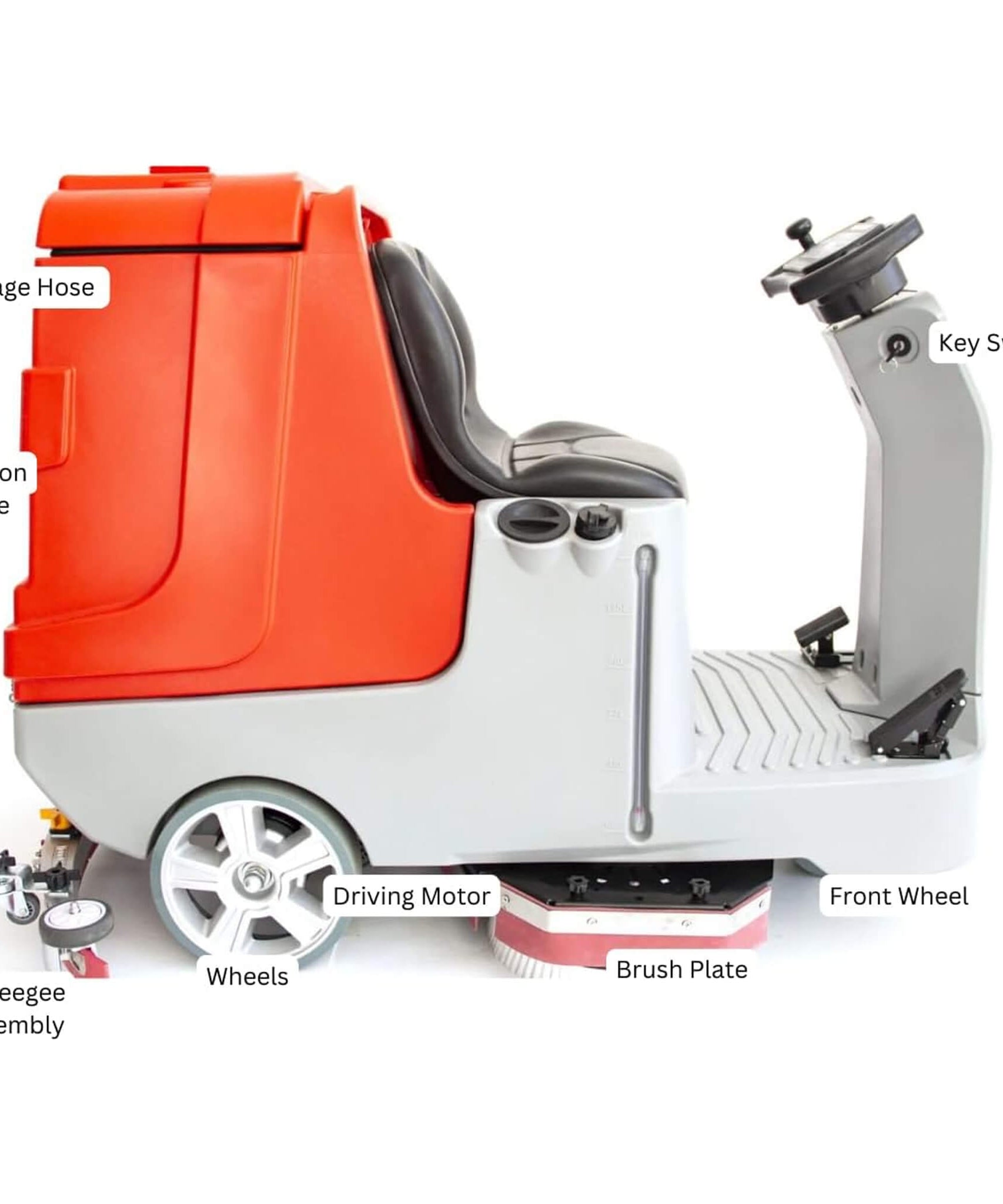 Heavy-Duty 34-Inch Industrial Ride-On Floor Scrubber Machine (SAK63290)