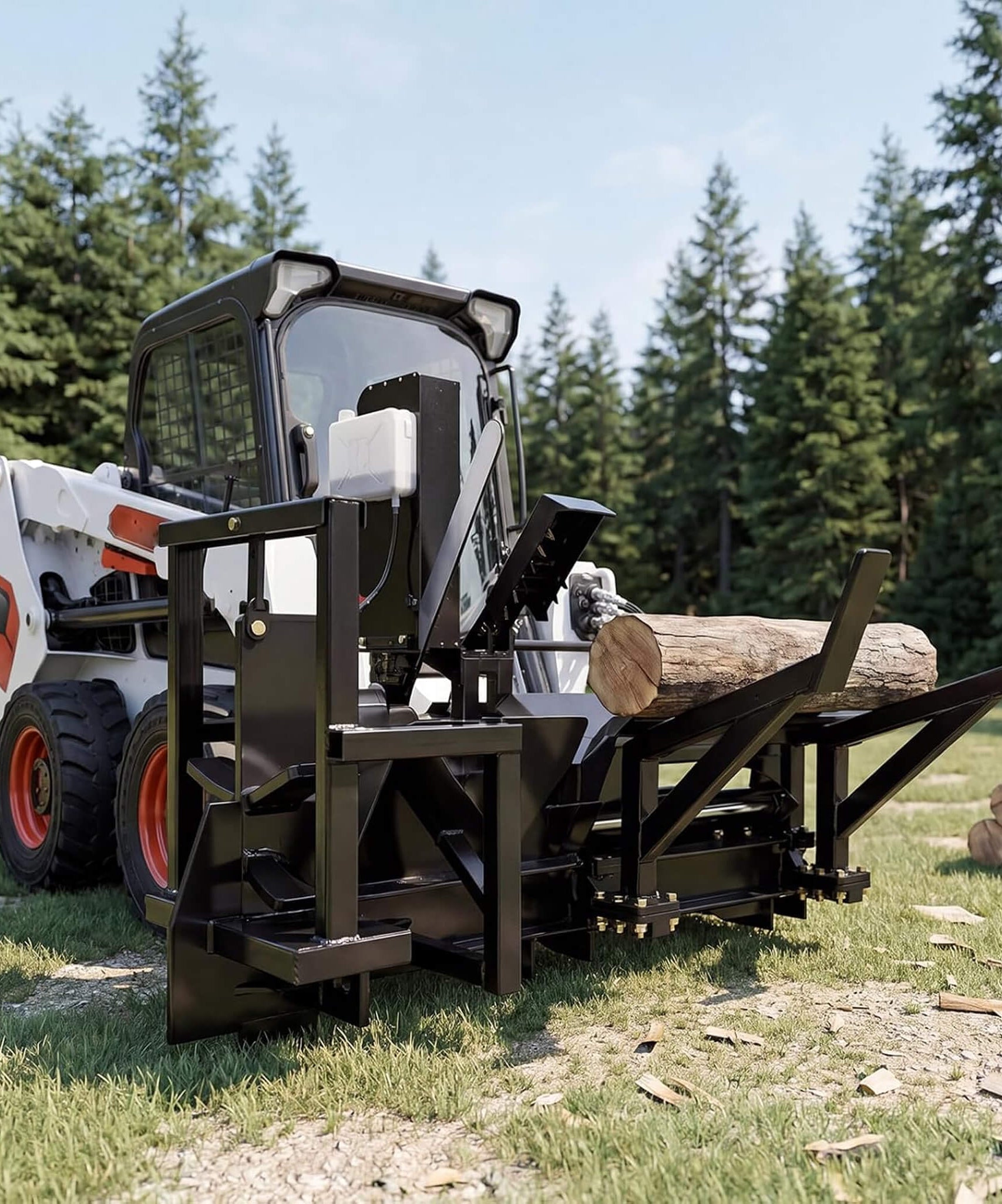 Heavy-Duty 35T All-In-One Firewood Processor And Log Lifter Skid Steer Attachment (SAK37152)