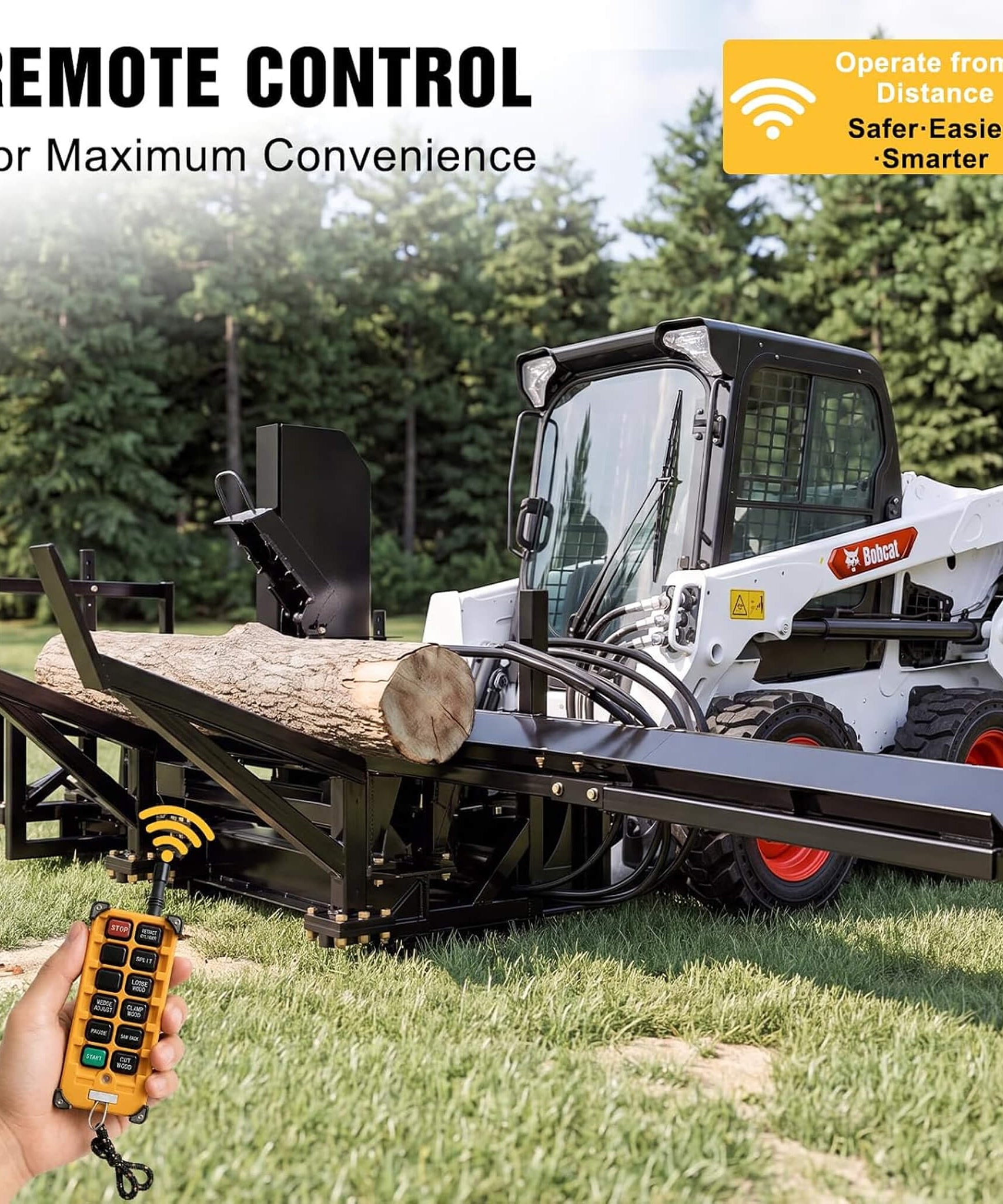 Heavy-Duty 35T All-In-One Firewood Processor And Log Lifter Skid Steer Attachment (SAK37152)