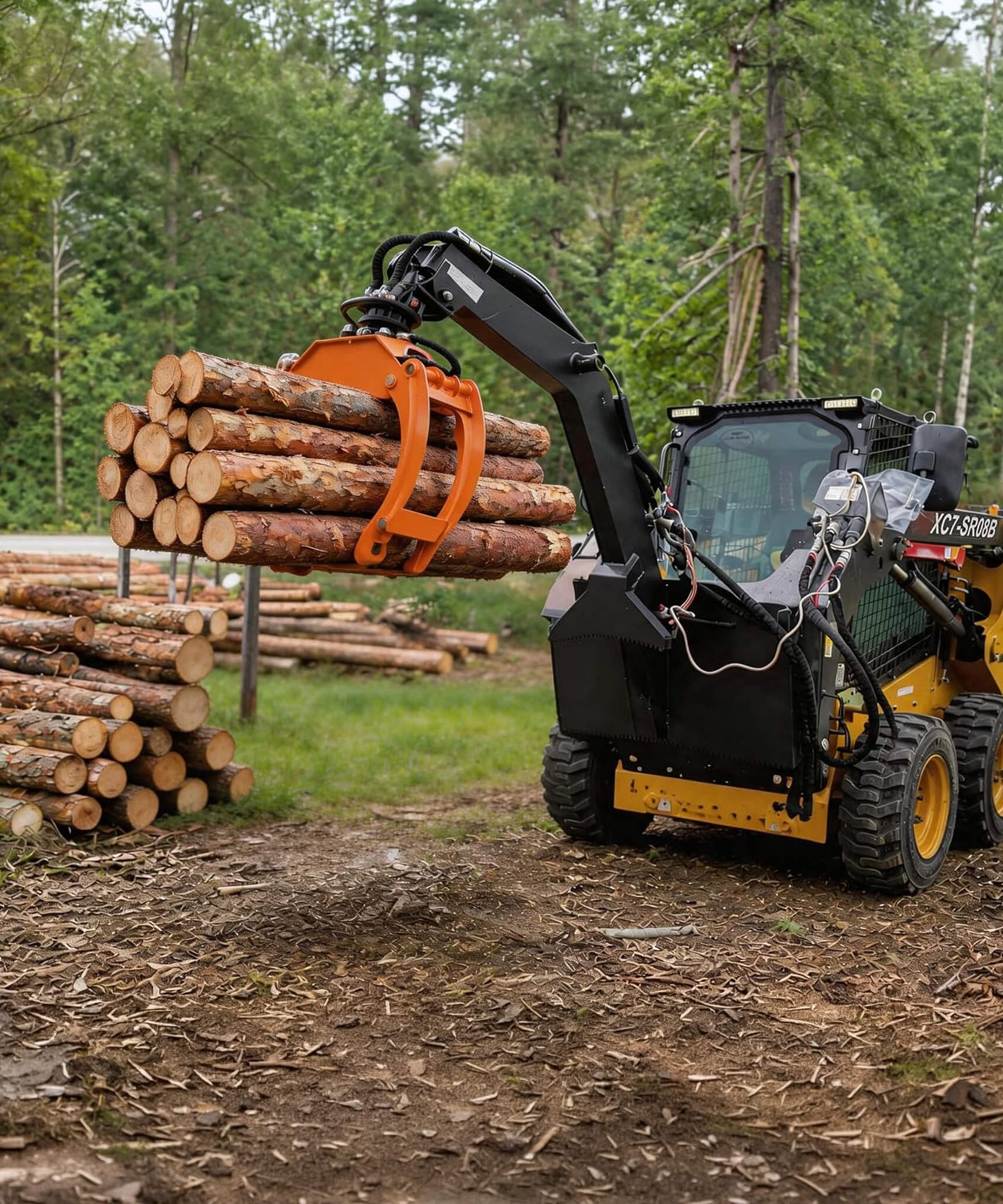 Heavy-Duty 360-Degree Rotating Log Grapple Skid Steer Attachment (SAK43867)