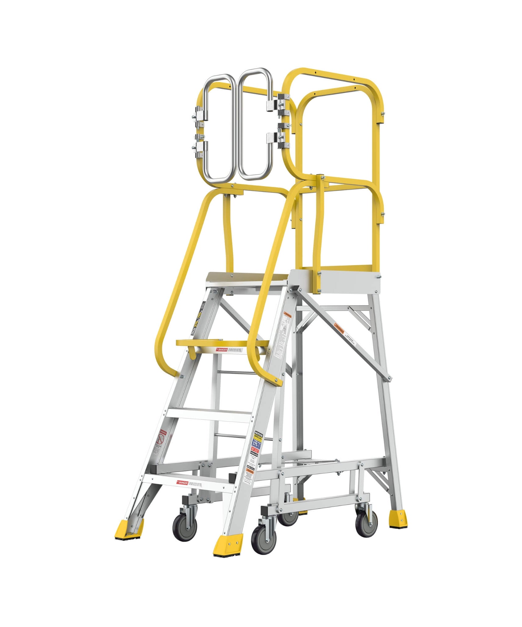 Heavy-Duty 375-Pound Aluminum Rolling Platform Ladder (SAK61724)