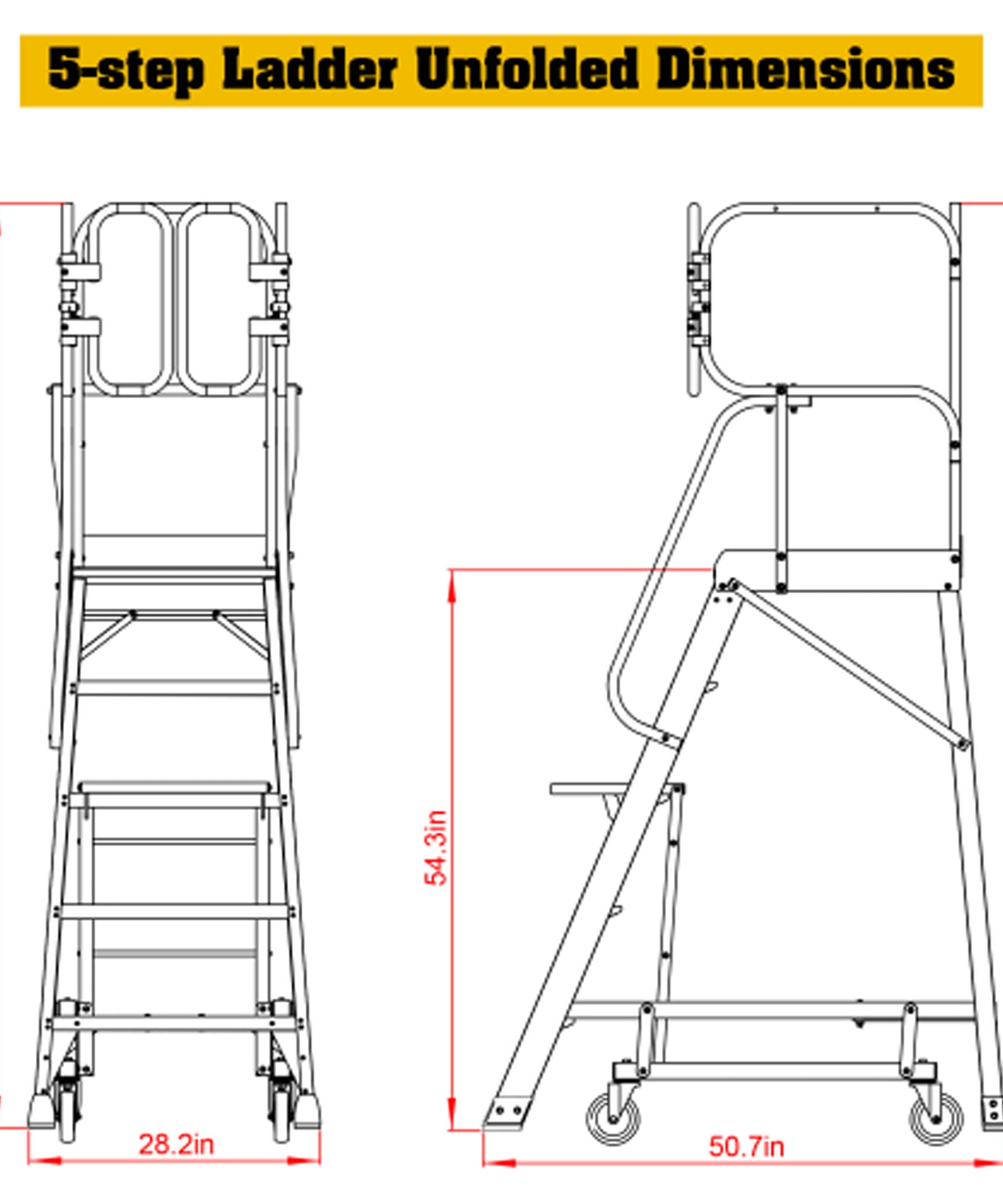 Heavy-Duty 375-Pound Aluminum Rolling Platform Ladder (SAK61724)