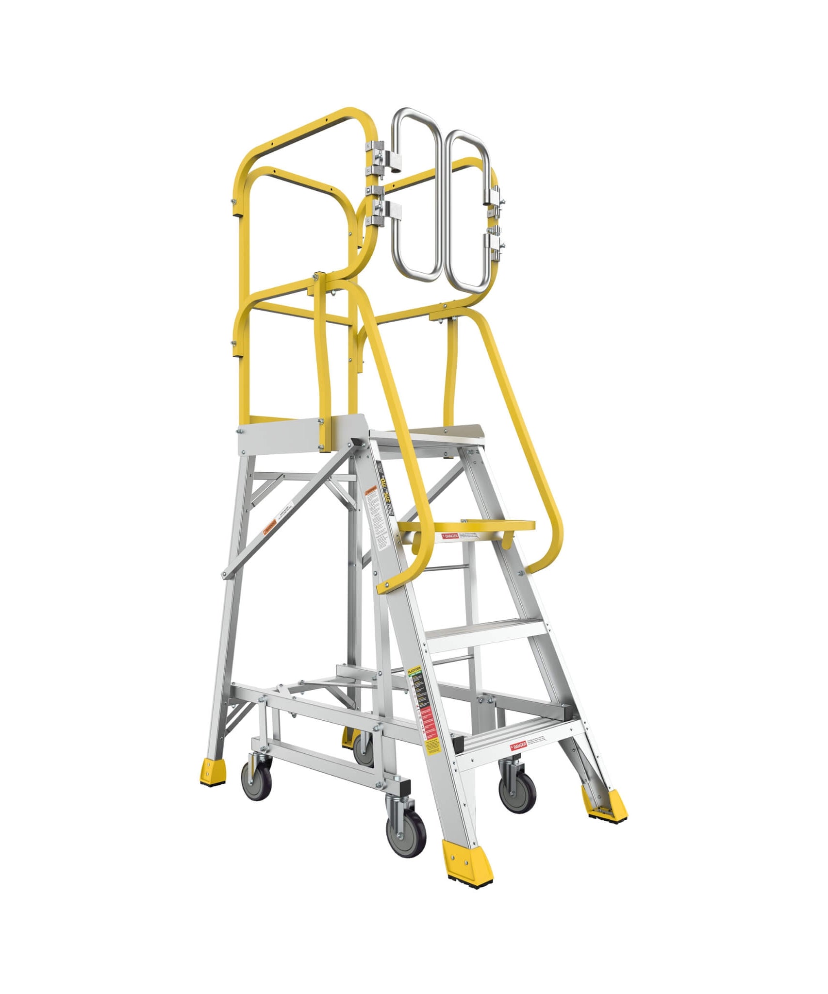 Heavy-Duty 375-Pound Aluminum Rolling Platform Ladder (SAK61724)