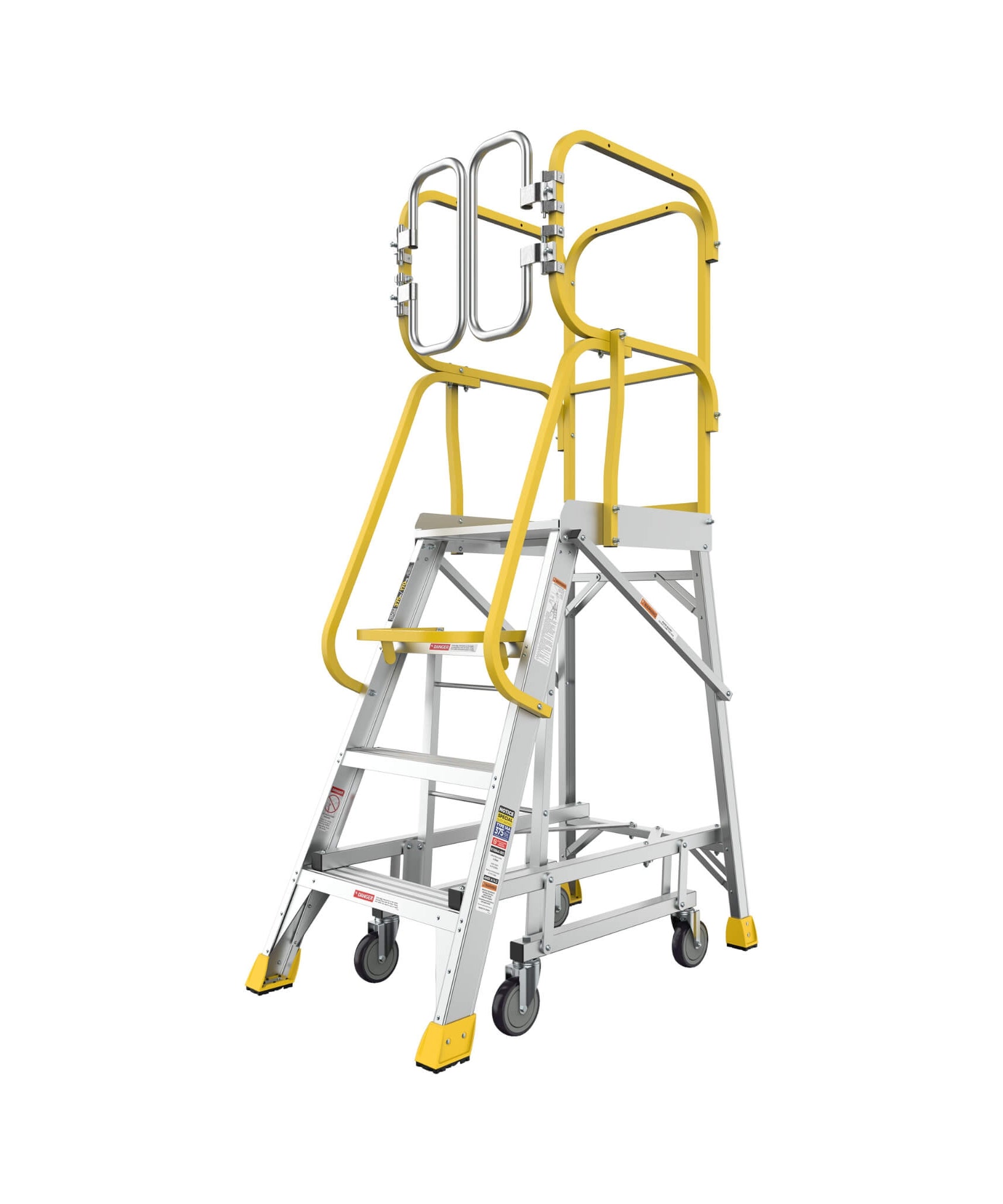 Heavy-Duty 375-Pound Aluminum Rolling Platform Ladder (SAK61724)