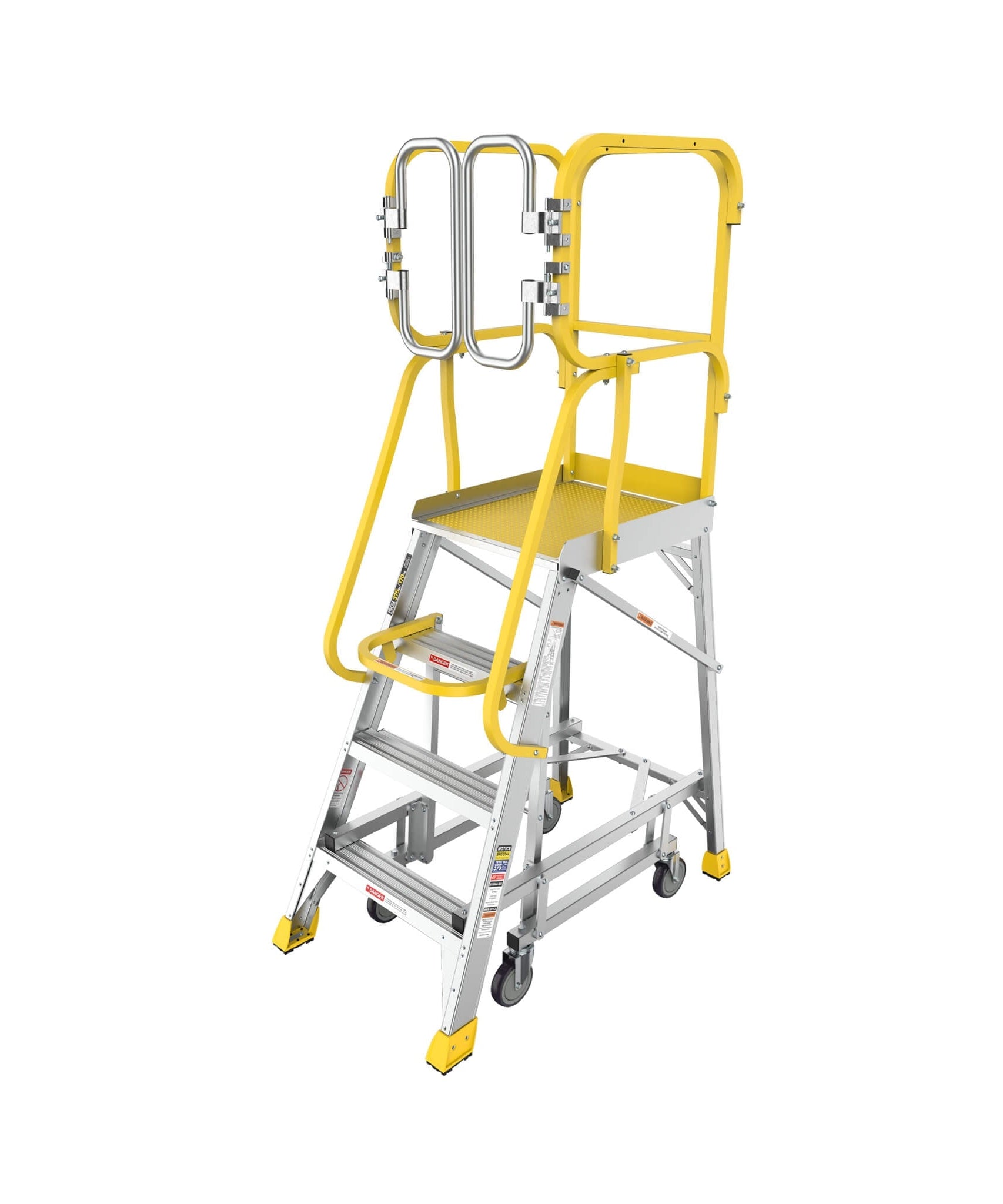 Heavy-Duty 375-Pound Aluminum Rolling Platform Ladder (SAK61724)