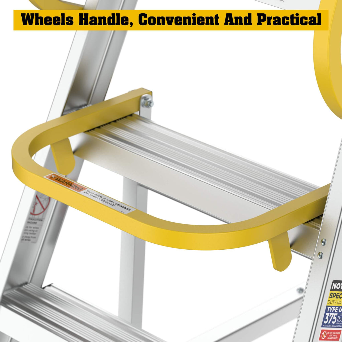 Heavy-Duty 375-Pound Aluminum Rolling Platform Ladder (SAK61724)