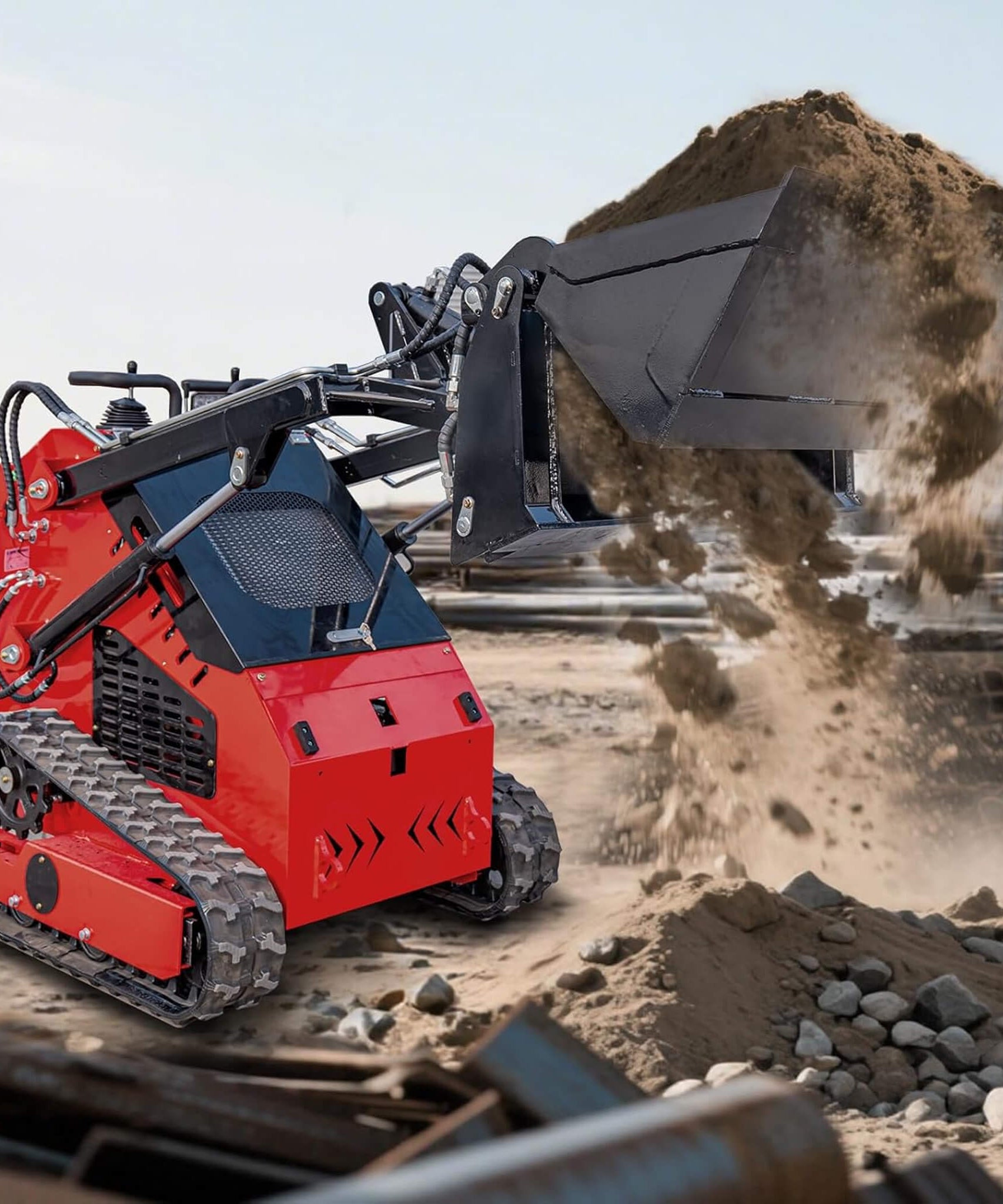 Heavy-Duty 4-In-1 Multipurpose Mini Skid Steer Bucket Combo Attachment (SAK12847)
