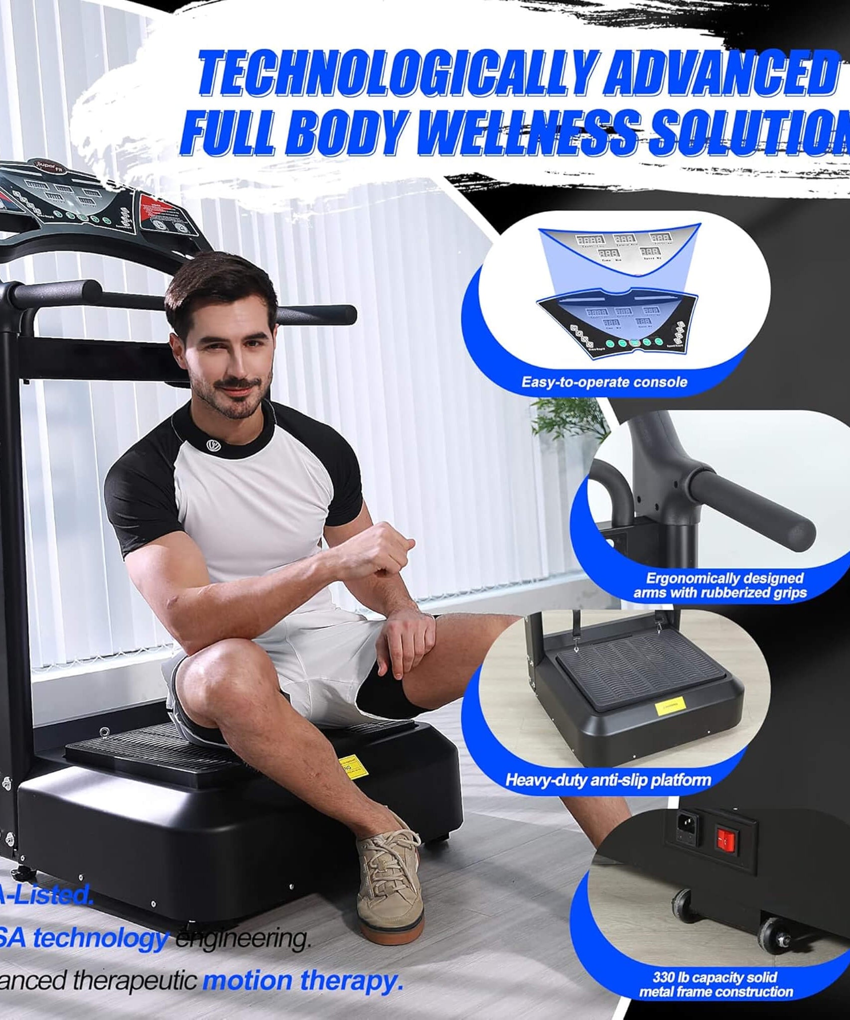 Rovix Heavy-Duty 400LBS Whole Body Vibration Plate Workout Machine (SAK57390)