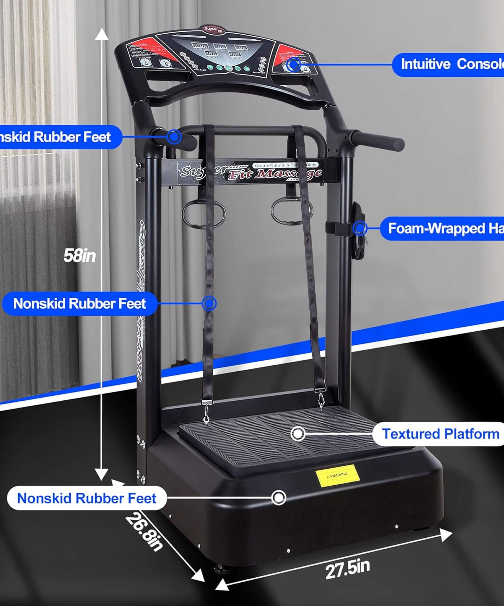 Rovix Heavy-Duty 400LBS Whole Body Vibration Plate Workout Machine (SAK57390)