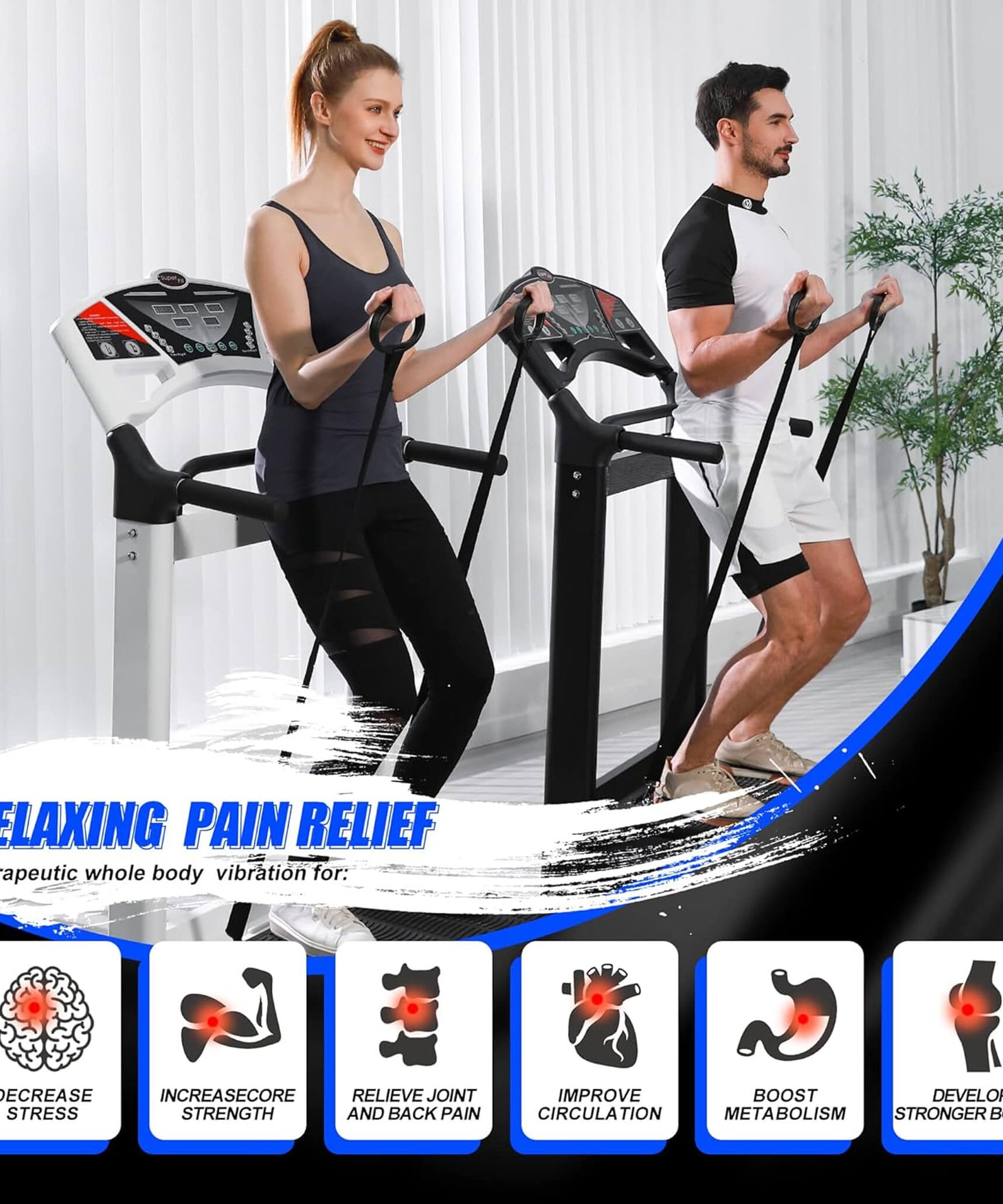 Rovix Heavy-Duty 400LBS Whole Body Vibration Plate Workout Machine (SAK57390)