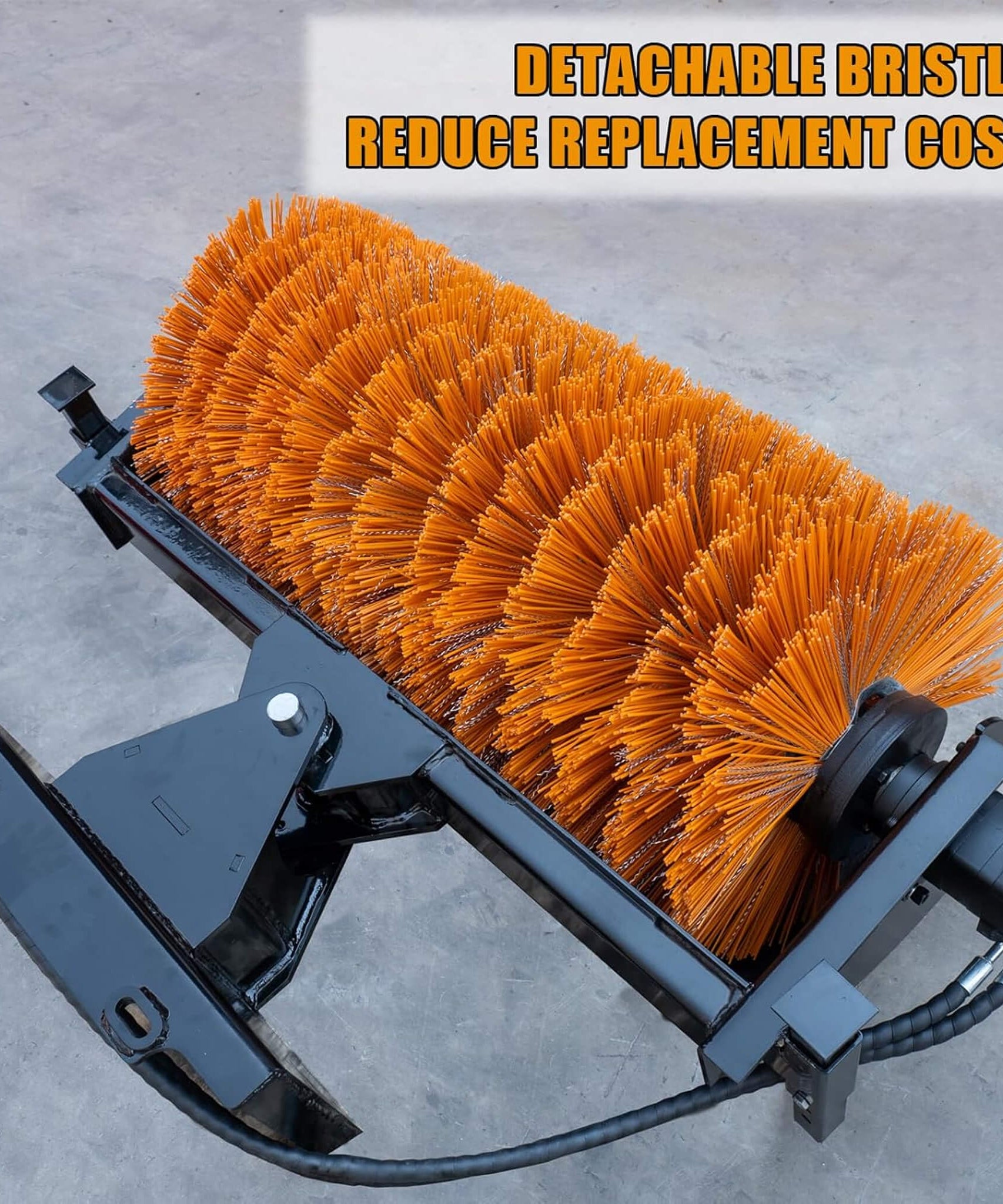 Heavy-Duty 41-Inch Hydraulic Skid Steer Broom Sweeper Attachment With Angle Tilt (SAK20963)