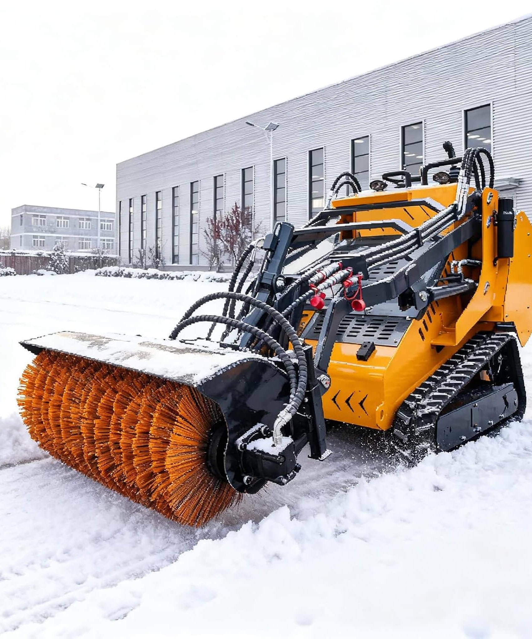 Heavy-Duty 41-Inch Hydraulic Skid Steer Broom Sweeper Attachment With Angle Tilt (SAK20963)