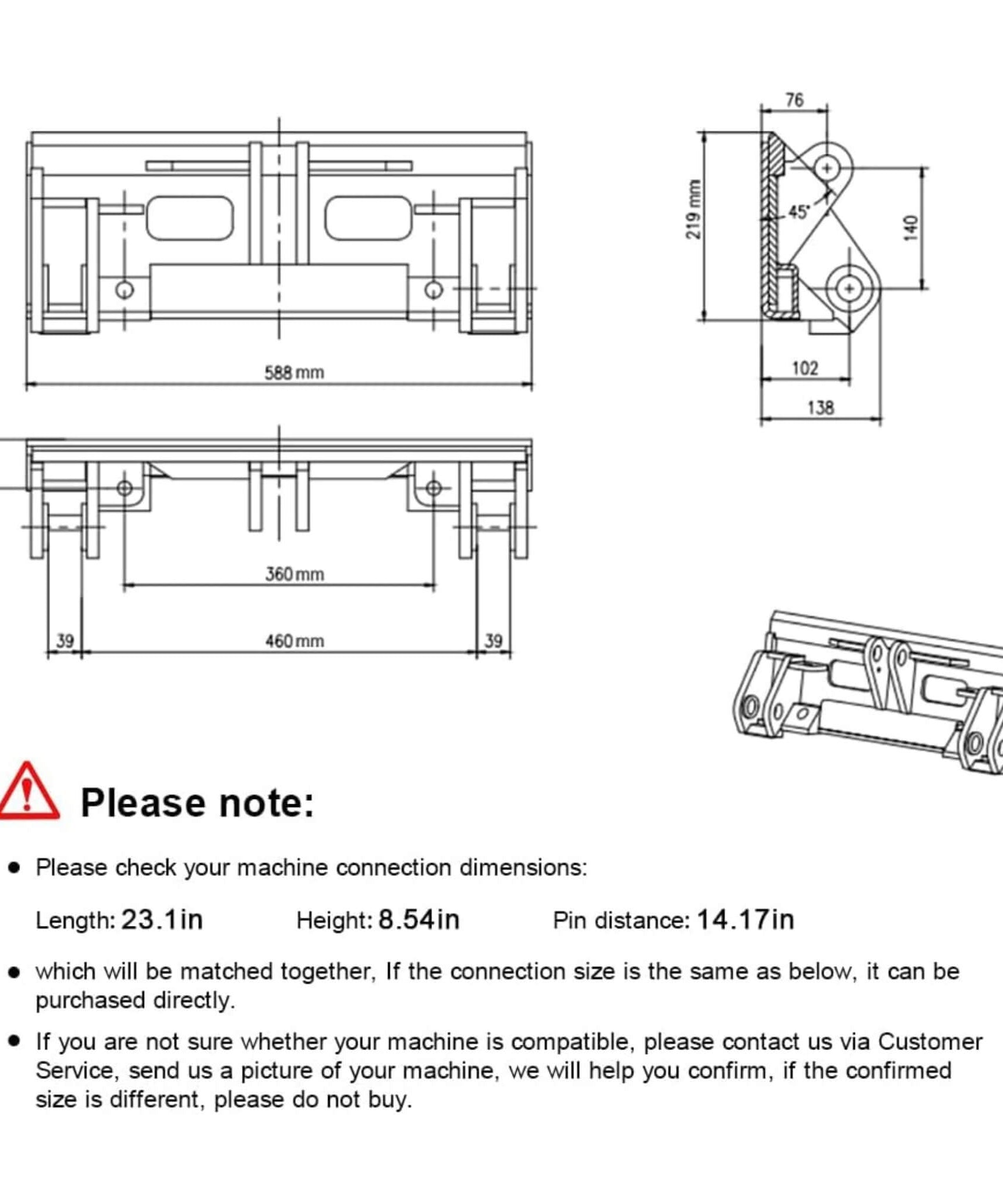 Heavy-Duty 41-Inch Mini Snow Blower Skid Steer Attachment (SAK47692)