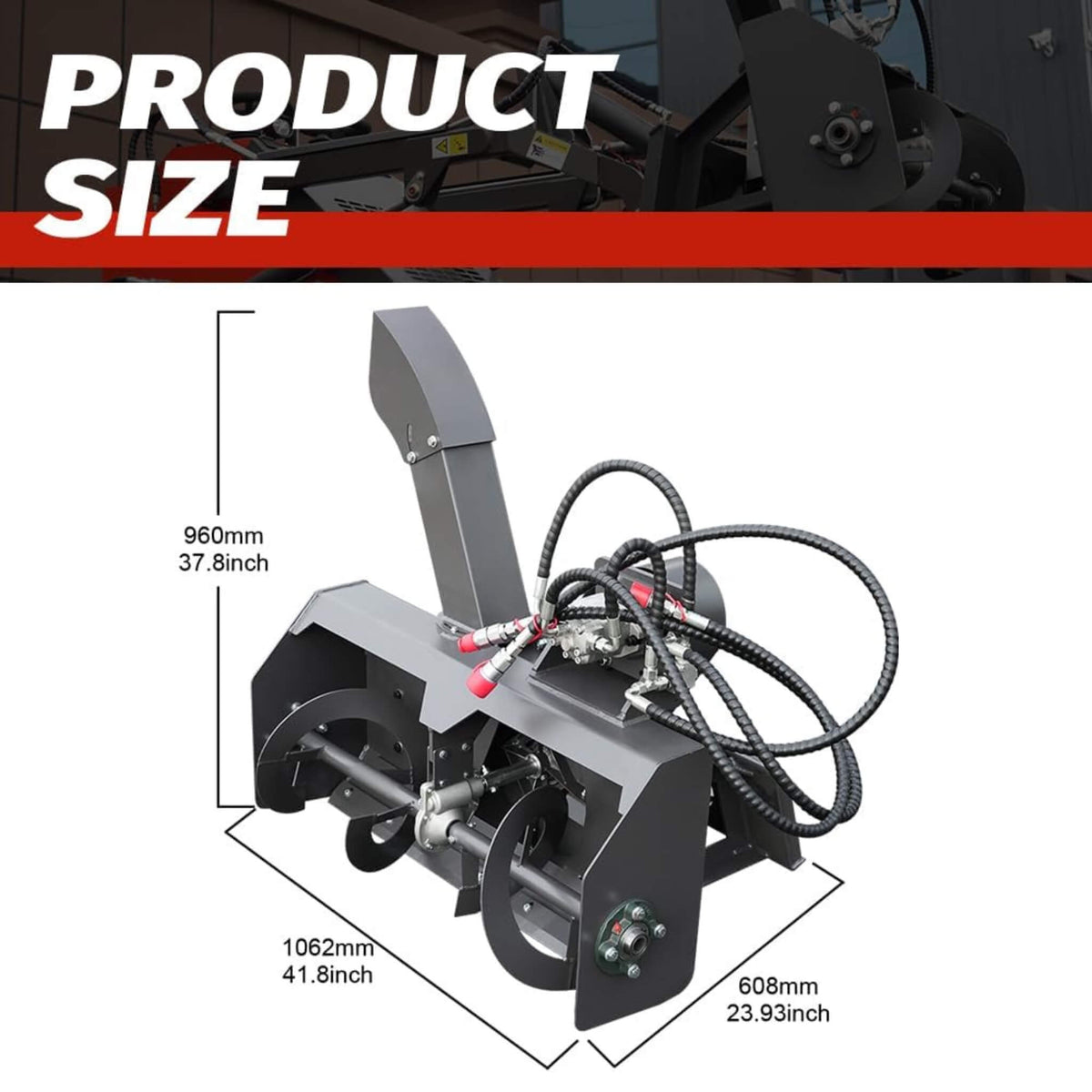 Heavy-Duty 41-Inch Mini Snow Blower Skid Steer Attachment (SAK47692)