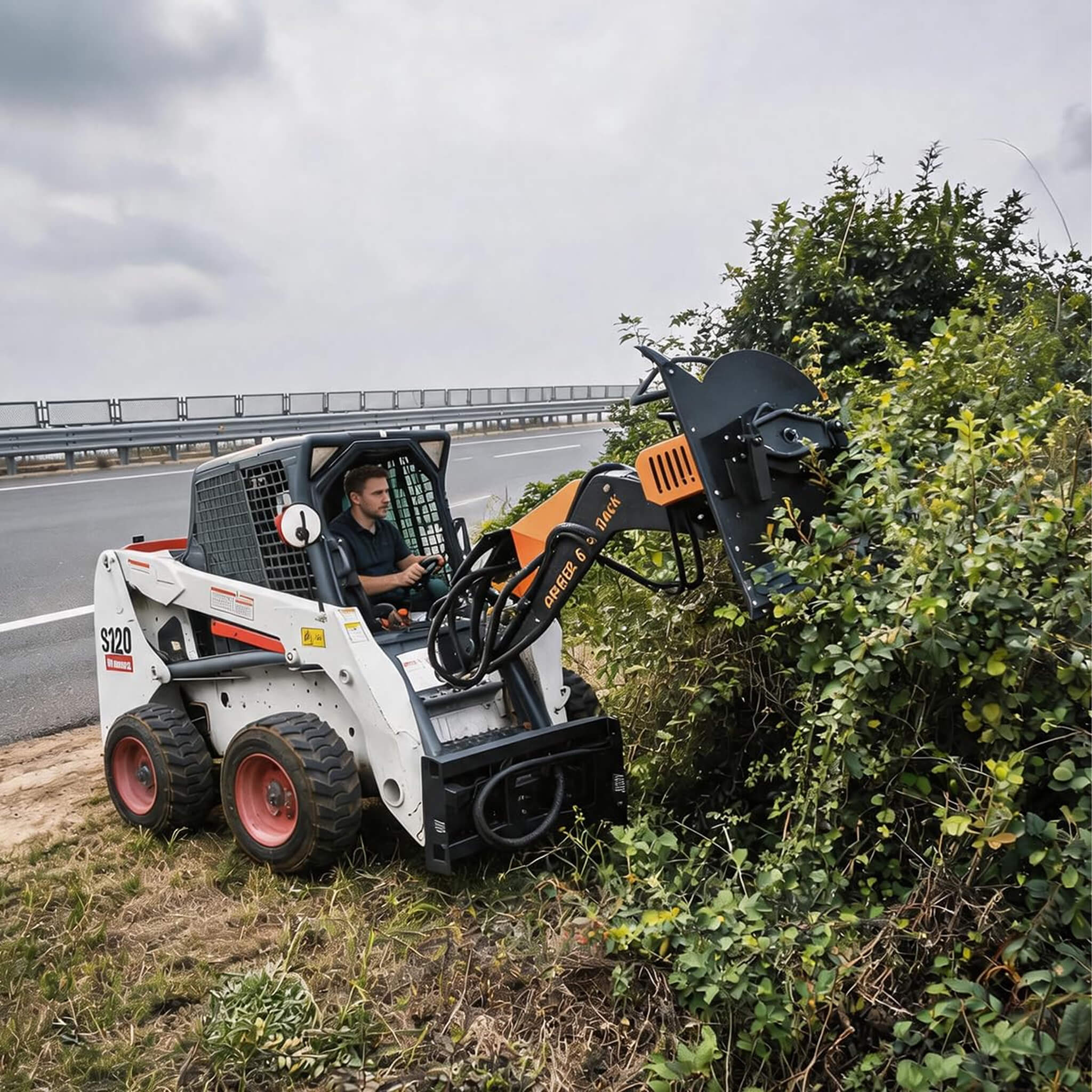 Heavy-Duty 42-Inch Articulating Brush Cutter Skid Steer Attachment (SAK17062)