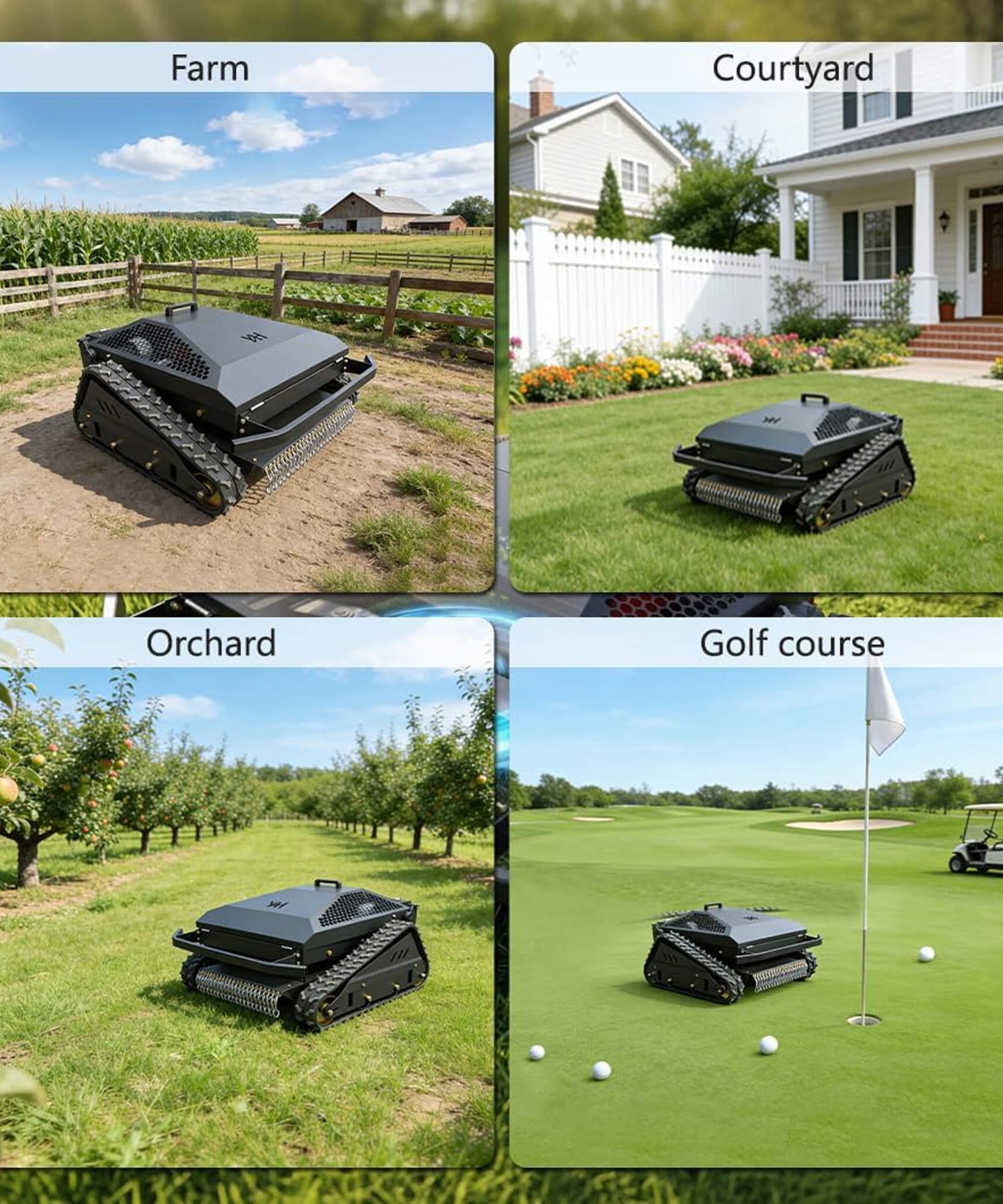 Heavy-Duty 452CC 31-Inch Remote-Controlled Tracked Lawn Mower (SAK38617)