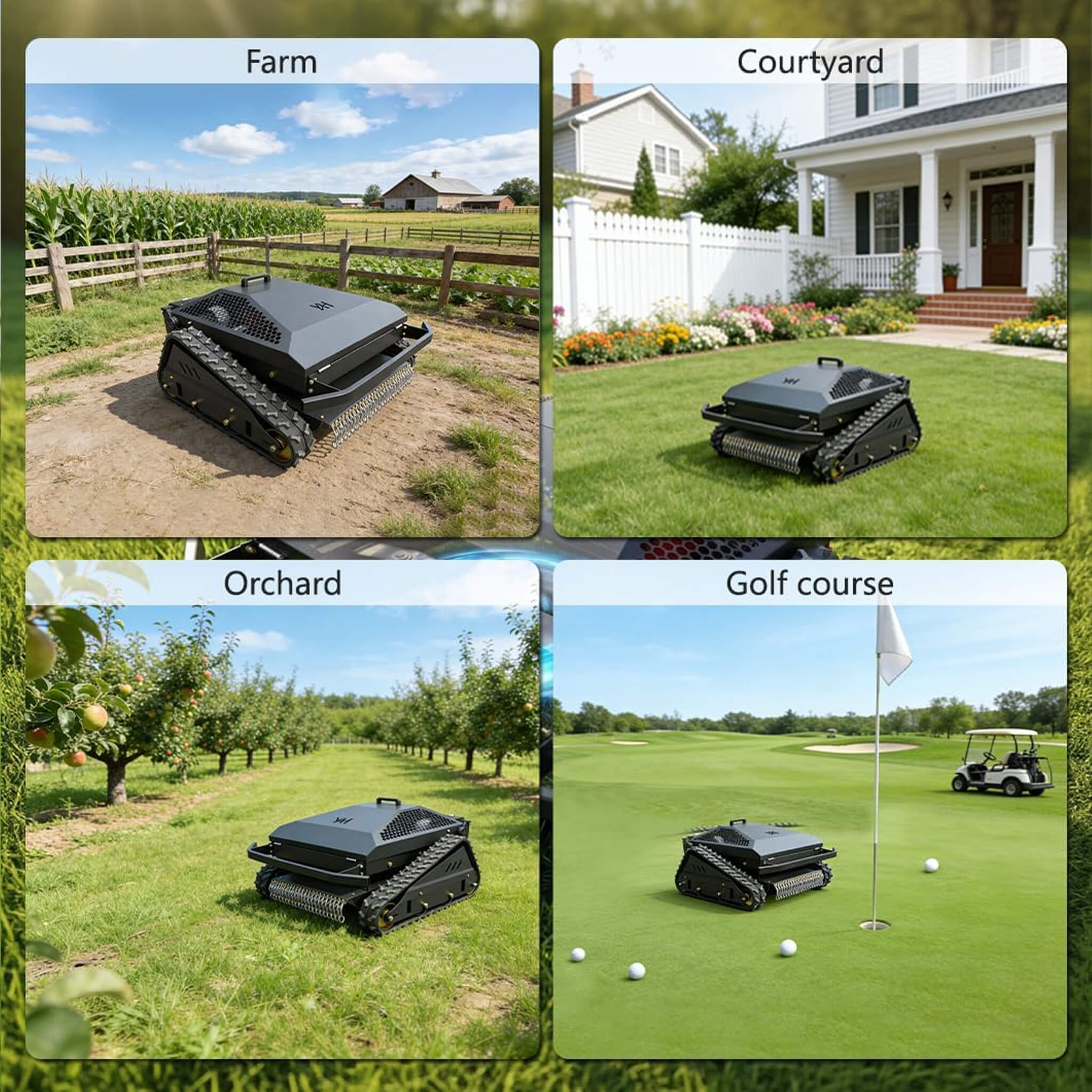 Heavy-Duty 452CC 31-Inch Remote-Controlled Tracked Lawn Mower (SAK38617)