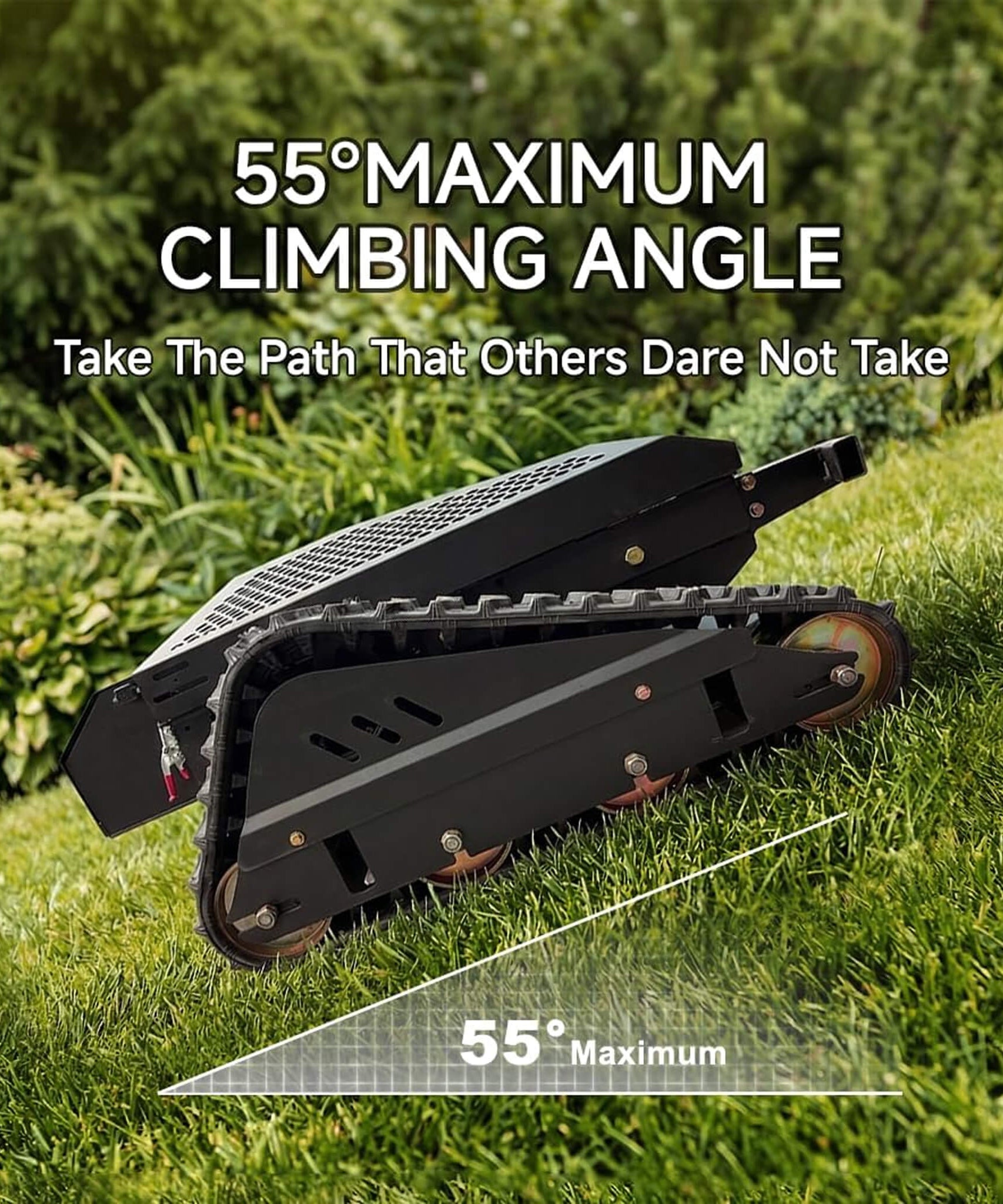 Heavy-Duty 452CC 31-Inch Remote-Controlled Tracked Lawn Mower (SAK38617)