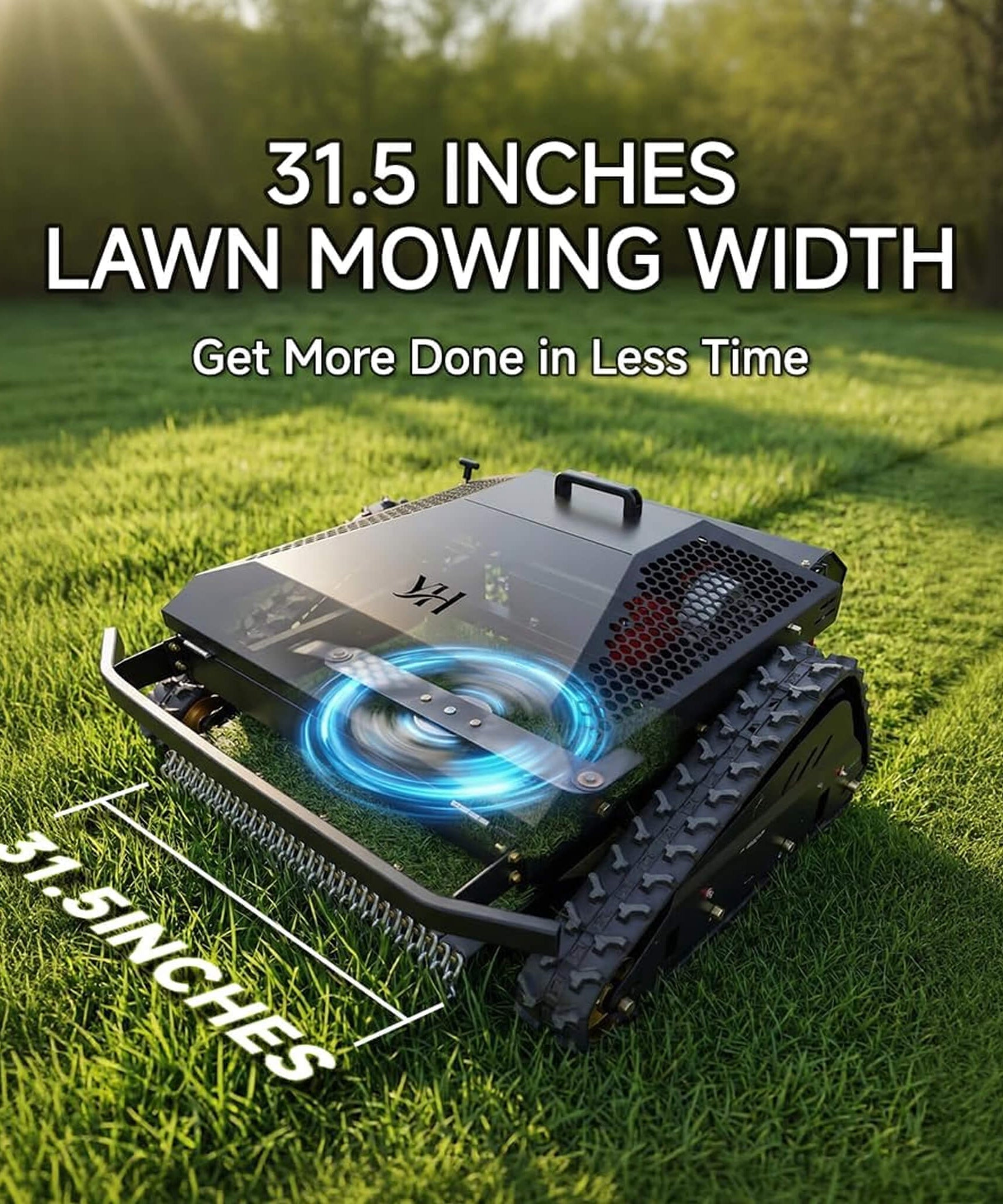 Heavy-Duty 452CC 31-Inch Remote-Controlled Tracked Lawn Mower (SAK38617)