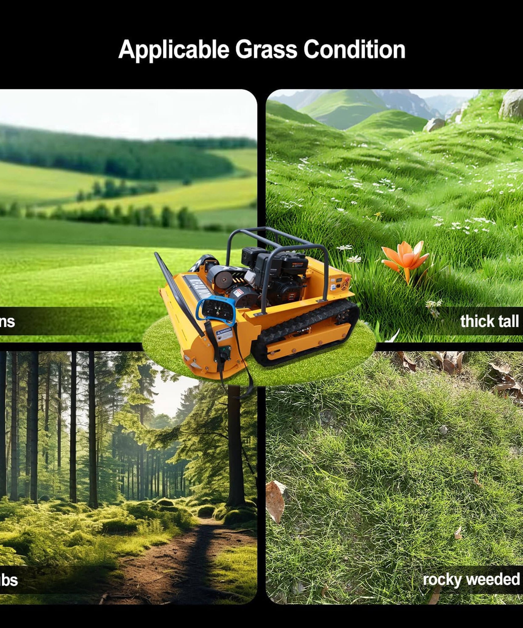Heavy-Duty 459CC Commercial Remote-Controlled Hybrid Mower (SAK68124)