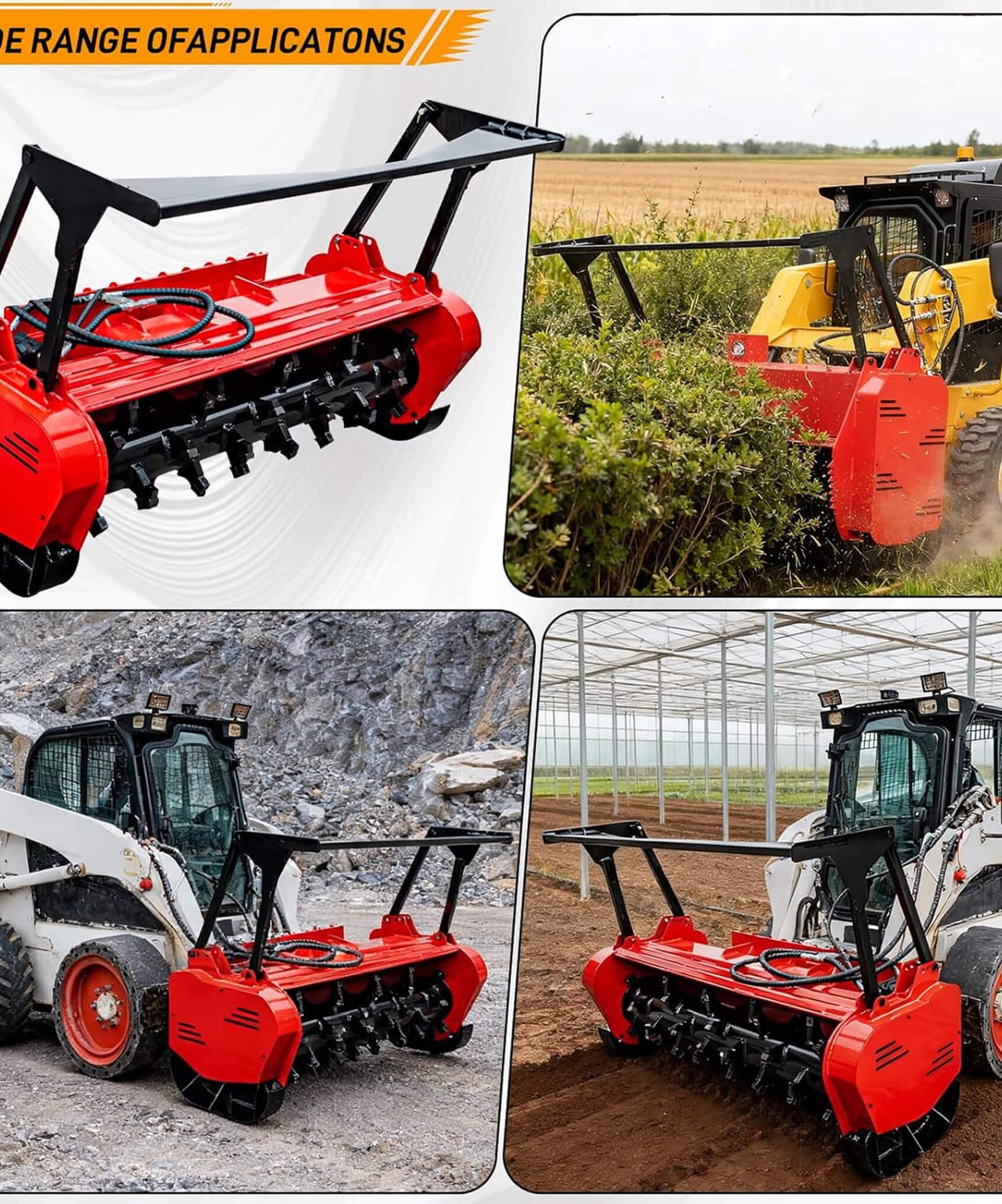 Heavy-Duty 46-Inch Drum Forestry Skid Steer Mulcher Attachment (SAK30495)