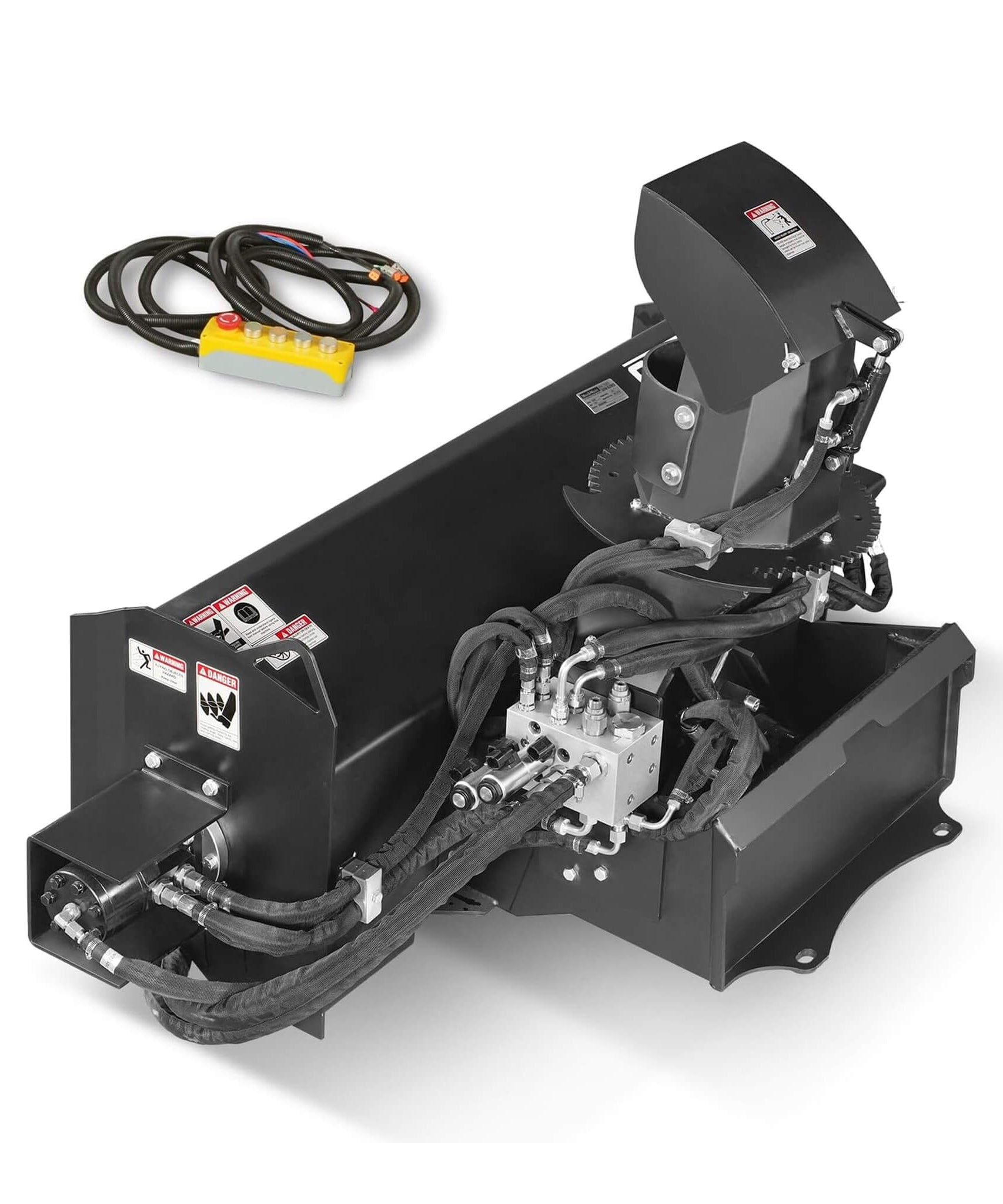Heavy-Duty 48-Inch Remote Control Hydraulic Mini Skid Steer Snow Blower Attachment (SAK34782)