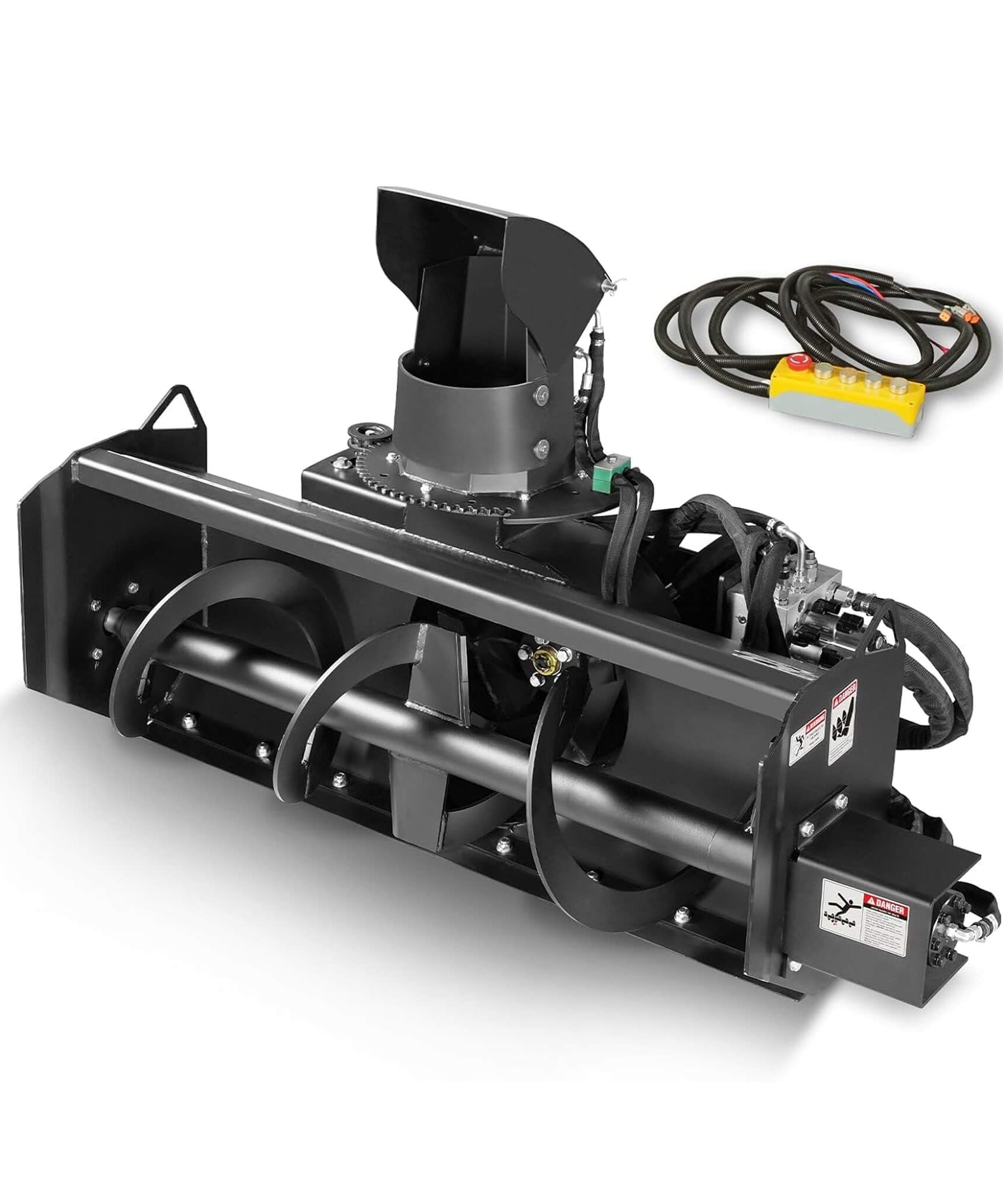 Heavy-Duty 48-Inch Remote Control Hydraulic Mini Skid Steer Snow Blower Attachment (SAK34782)