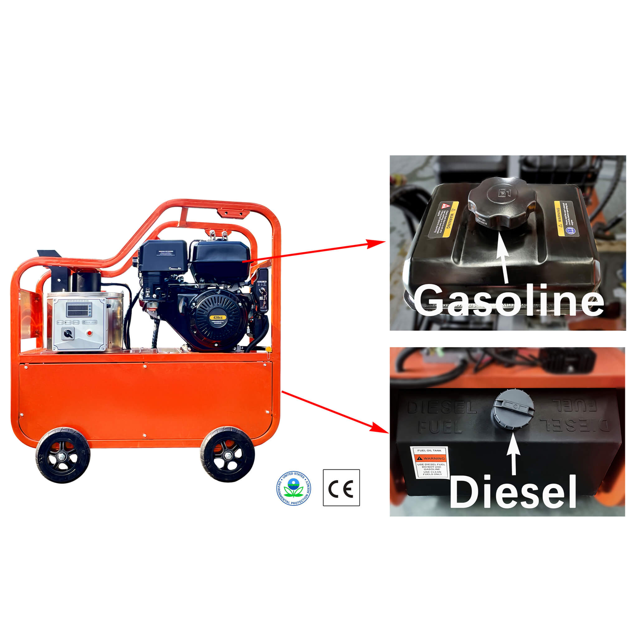 Heavy-Duty 4GPM 4000PSI Commercial Portable Hot Water Pressure Power Washer (SAK26013)