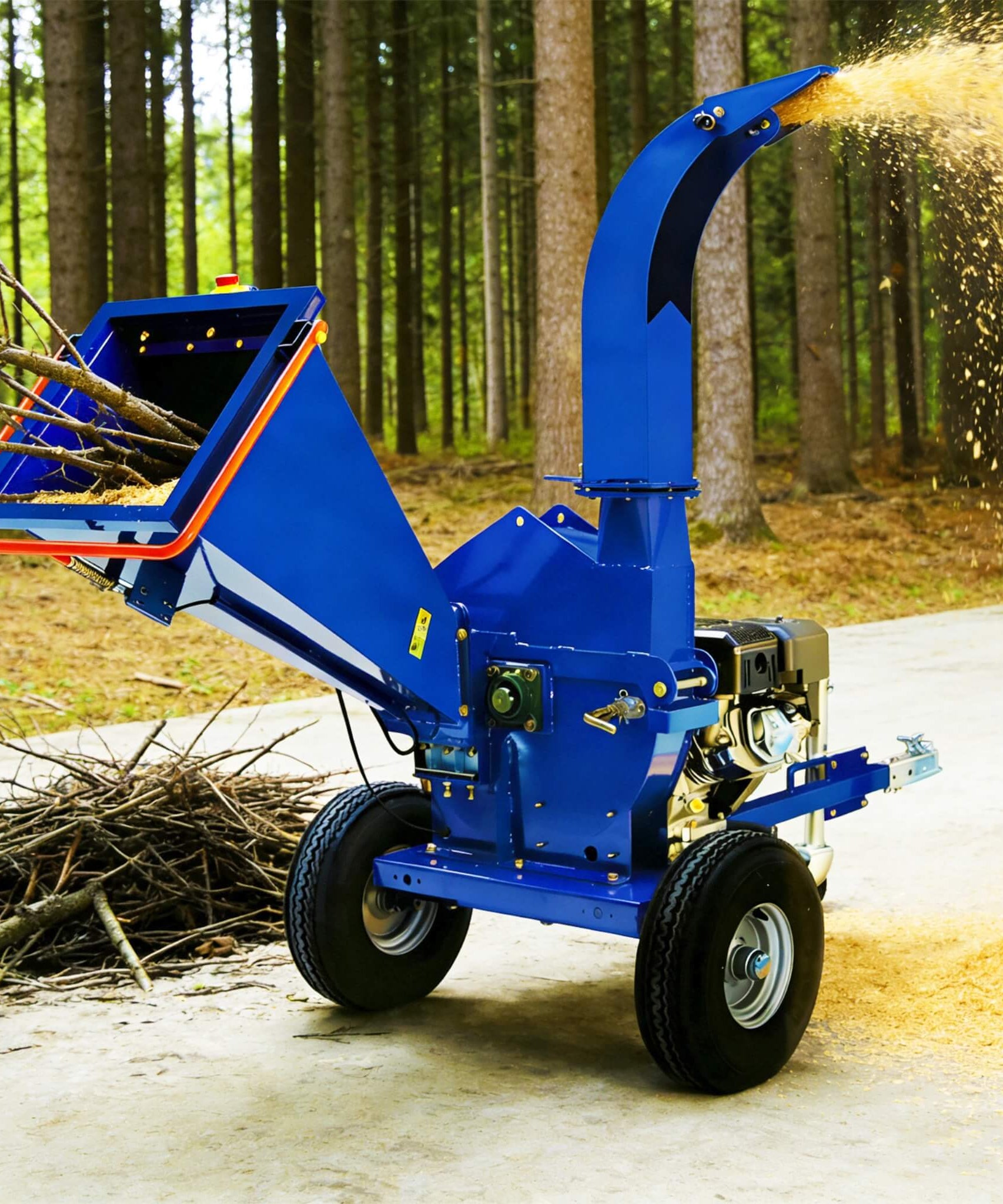 Heavy-Duty 5-Inch 15HP 420CC Gas Towable Disc Wood Chipper Shredder With Recoil Start (SAK51947)
