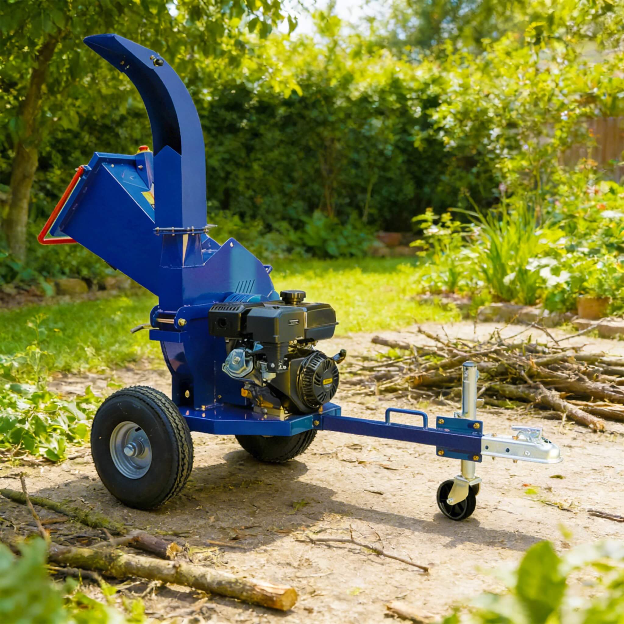 Heavy-Duty 5-Inch 15HP 420CC Gas Towable Disc Wood Chipper Shredder With Recoil Start (SAK51947)