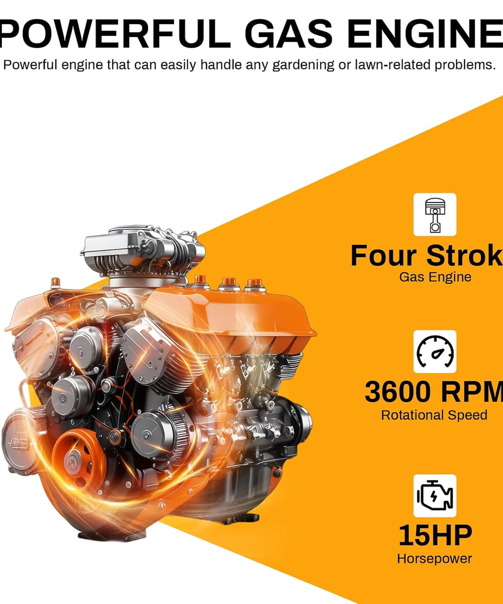 Heavy-Duty 5-Inch 420CC 15HP Towable Gas Wood Chipper Shredder Mulcher (SAK17493)