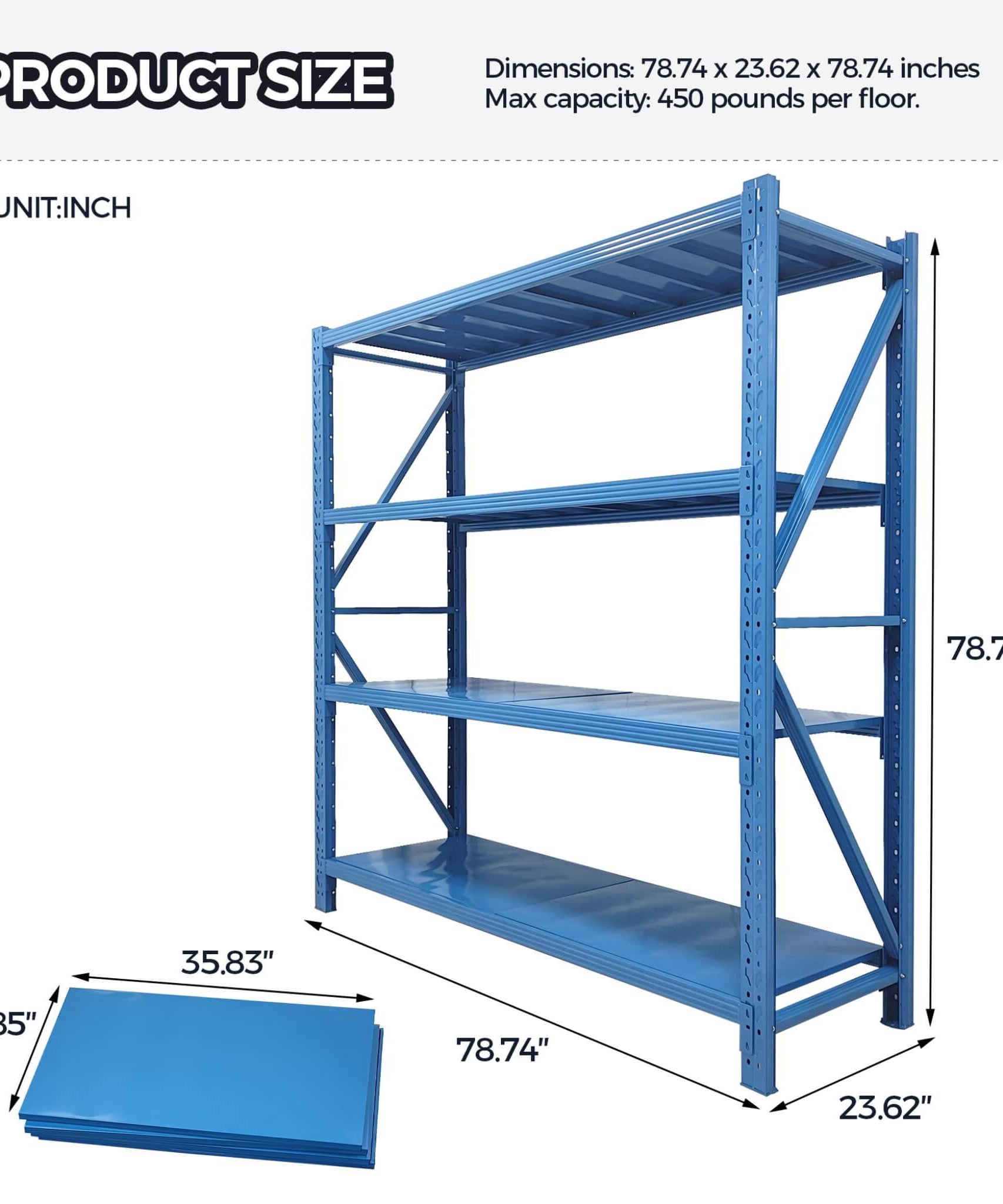Heavy-Duty 5000-Pound 4-Tier Adjustable Steel Garage Shelf (SAK52841)