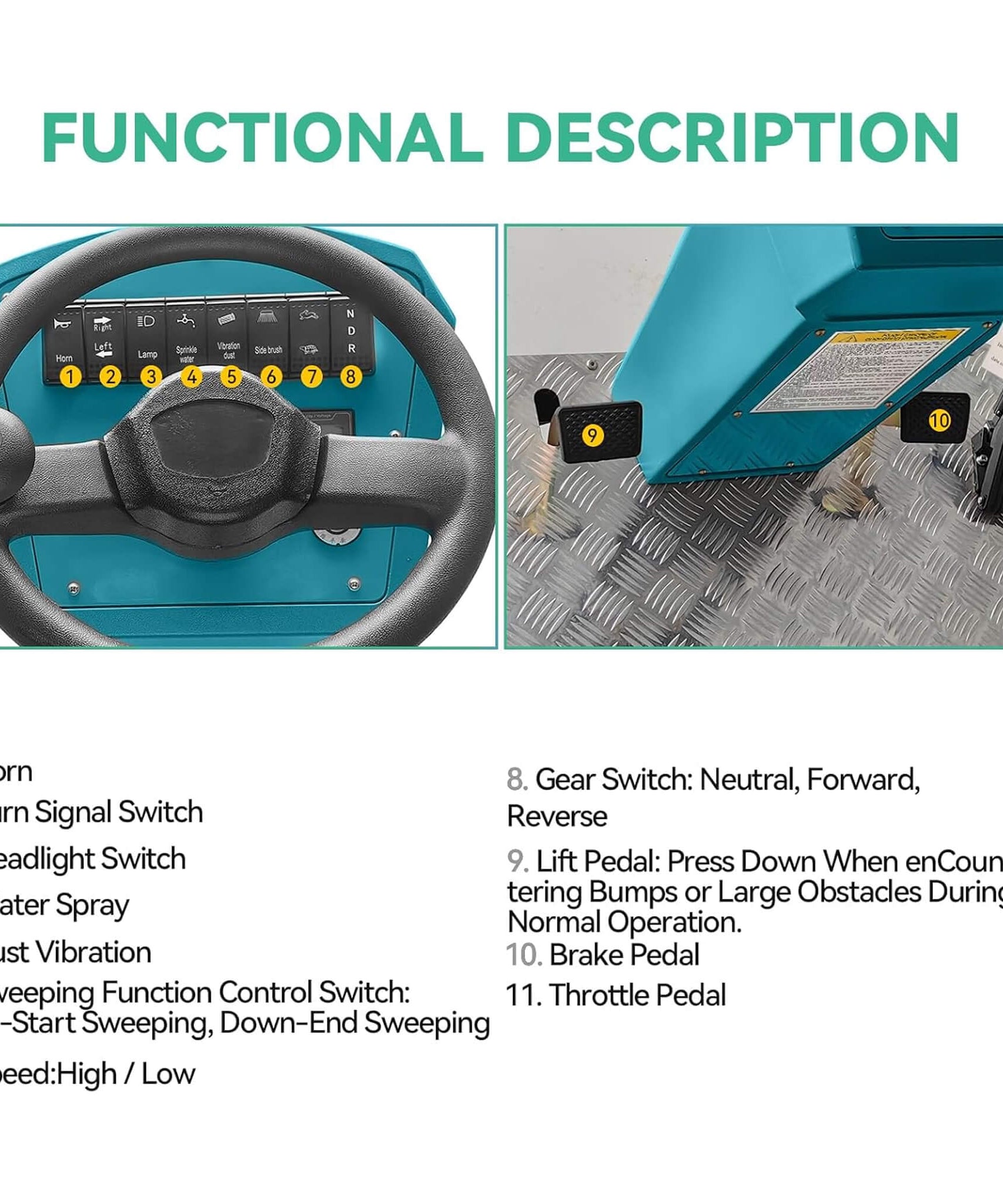 Heavy-Duty 51-Inch Electric Ride-On Floor Industrial Sweeper With Dustbin & Water Tank (SAK69418)