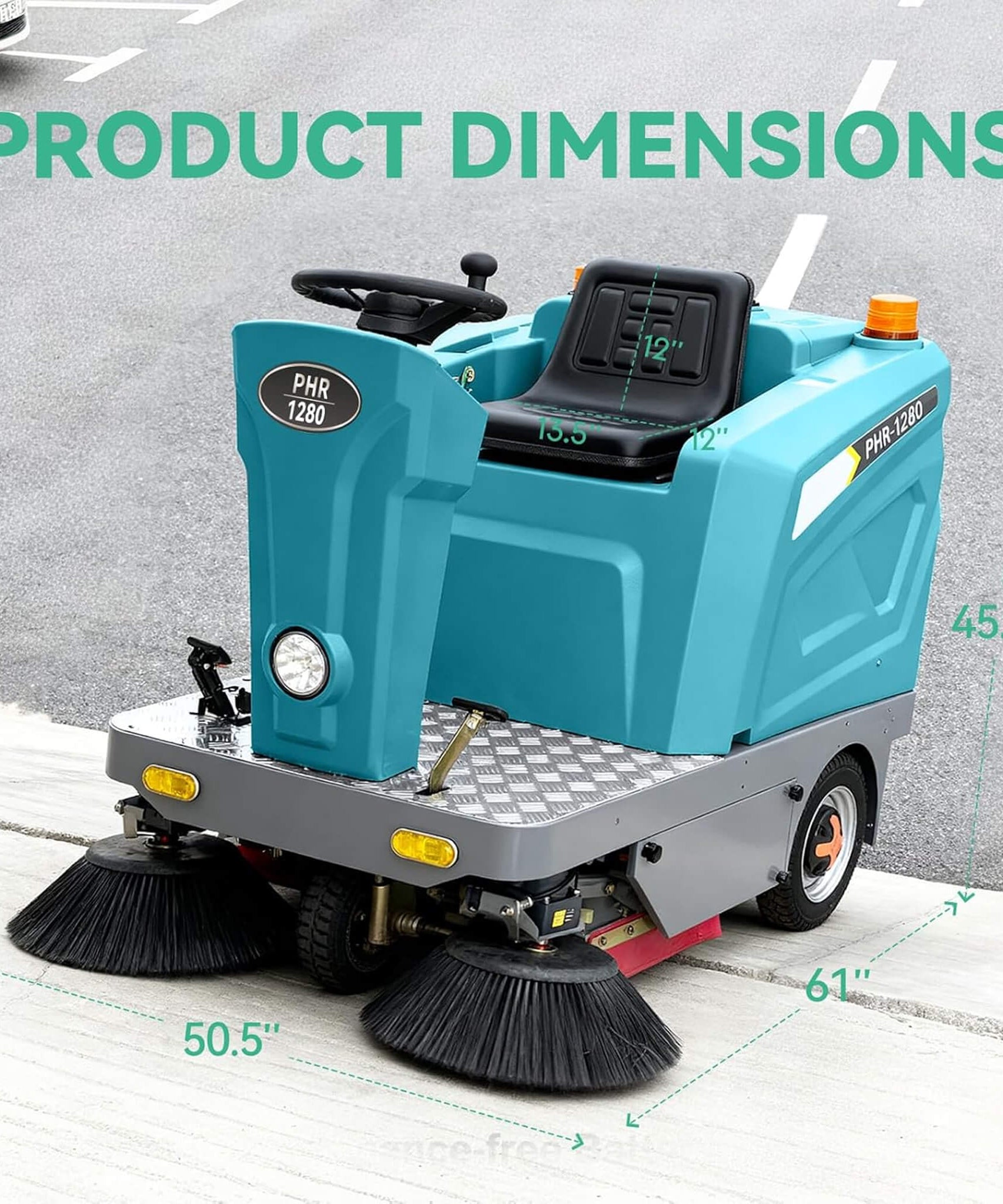 Heavy-Duty 51-Inch Electric Ride-On Floor Industrial Sweeper With Dustbin & Water Tank (SAK69418)