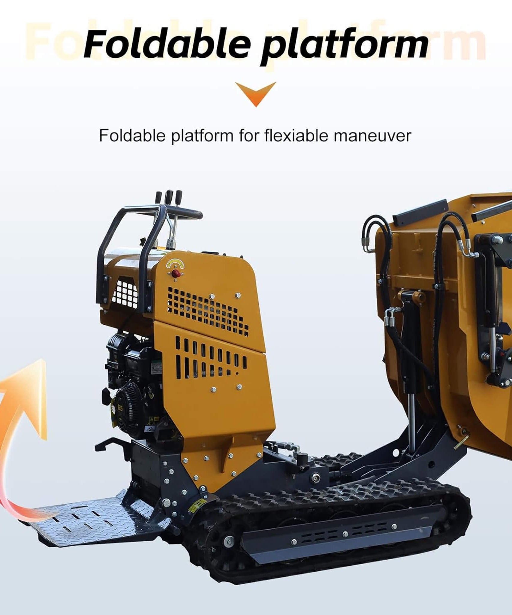 Heavy-Duty 6.5HP 1100LBS Tracked Hydraulic Dumper With Shovel (SAK62780)