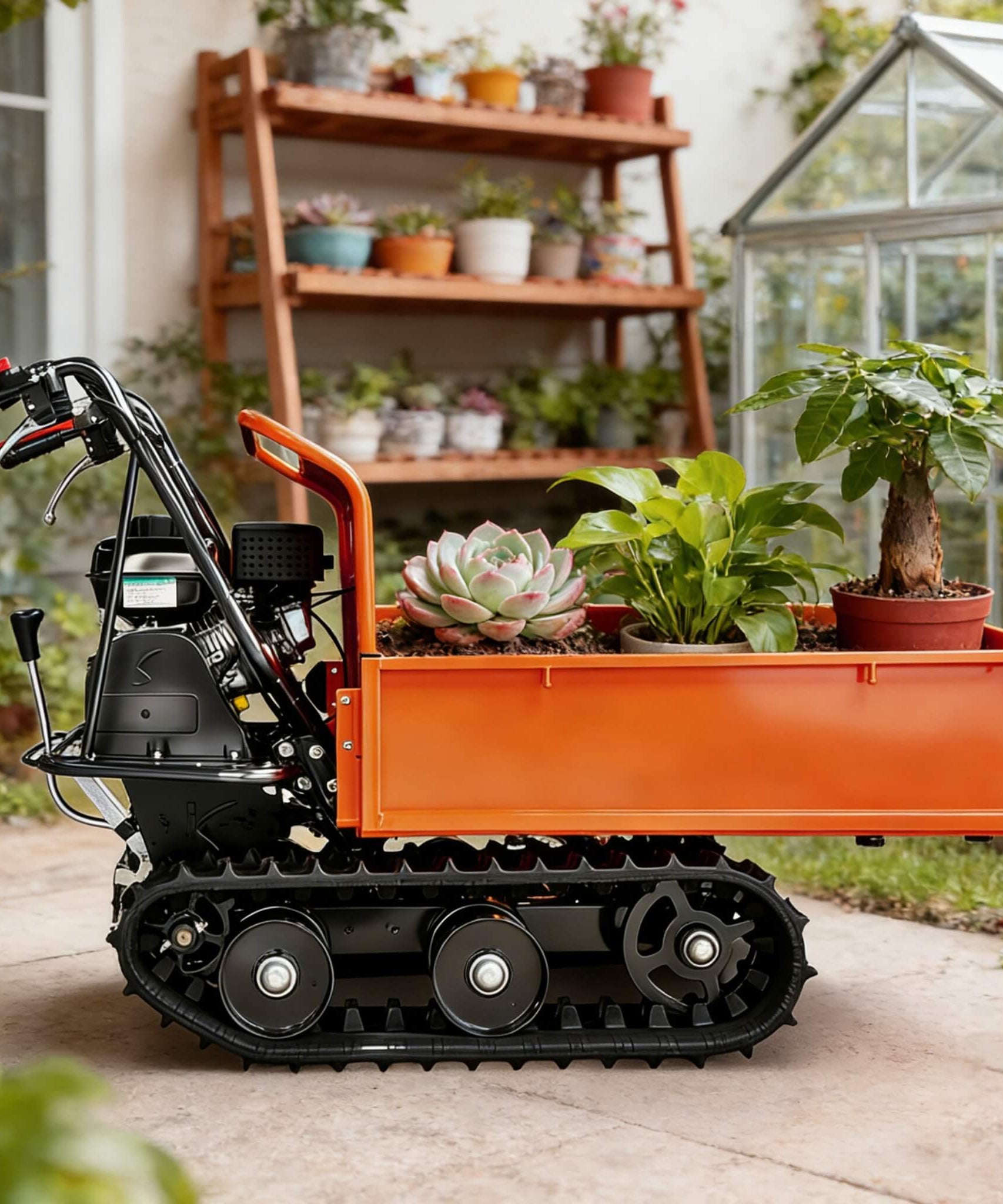 660LBS Heavy-Duty 6.5HP 208CC Gas-Powered Track Barrow (SAK49713)