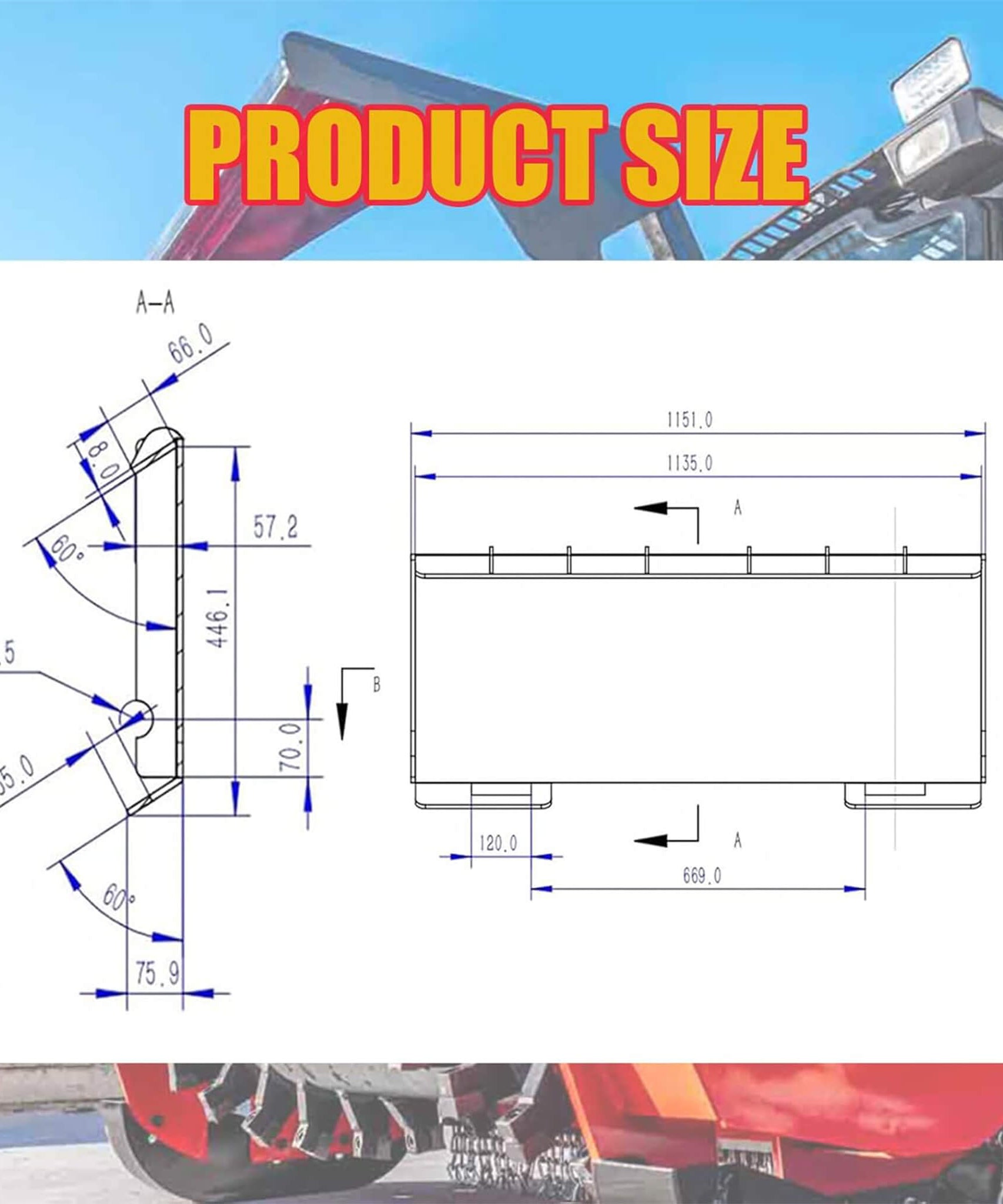 Heavy-Duty 60-Inch Hydraulic Forestry Mulcher Skid Steer Loader Attachment (SAK50792)