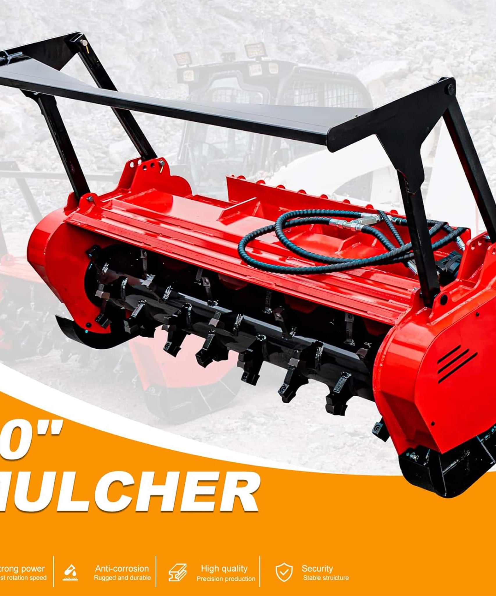 Heavy-Duty 60-Inch Hydraulic Forestry Mulcher Skid Steer Loader Attachment (SAK50792)