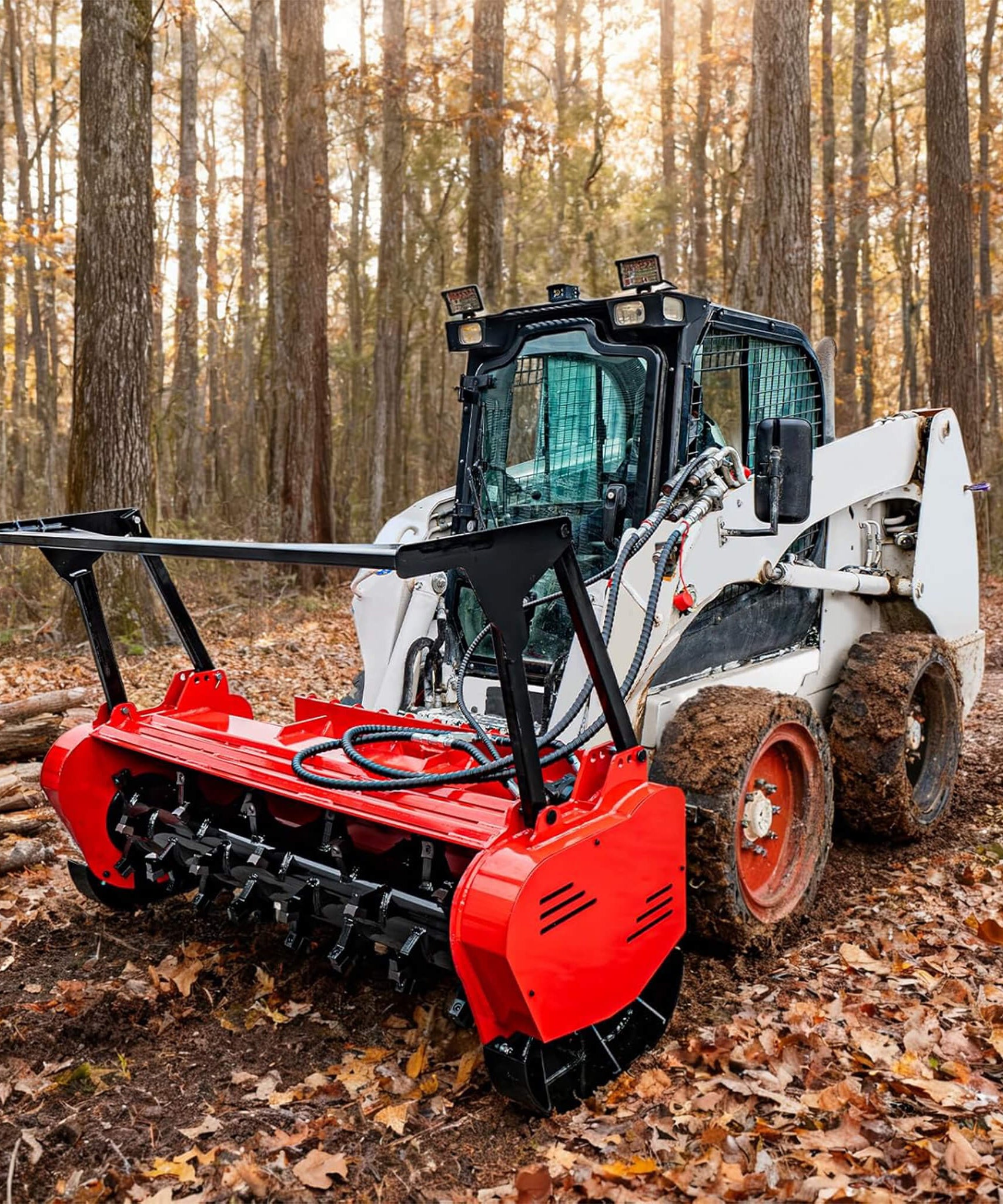 Heavy-Duty 60-Inch Hydraulic Forestry Mulcher Skid Steer Loader Attachment (SAK50792)