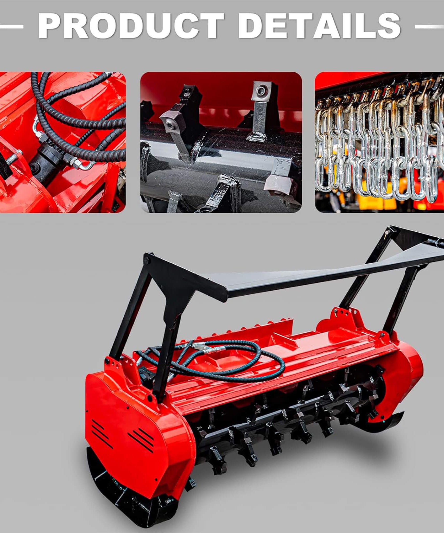 Heavy-Duty 60-Inch Hydraulic Forestry Mulcher Skid Steer Loader Attachment (SAK50792)